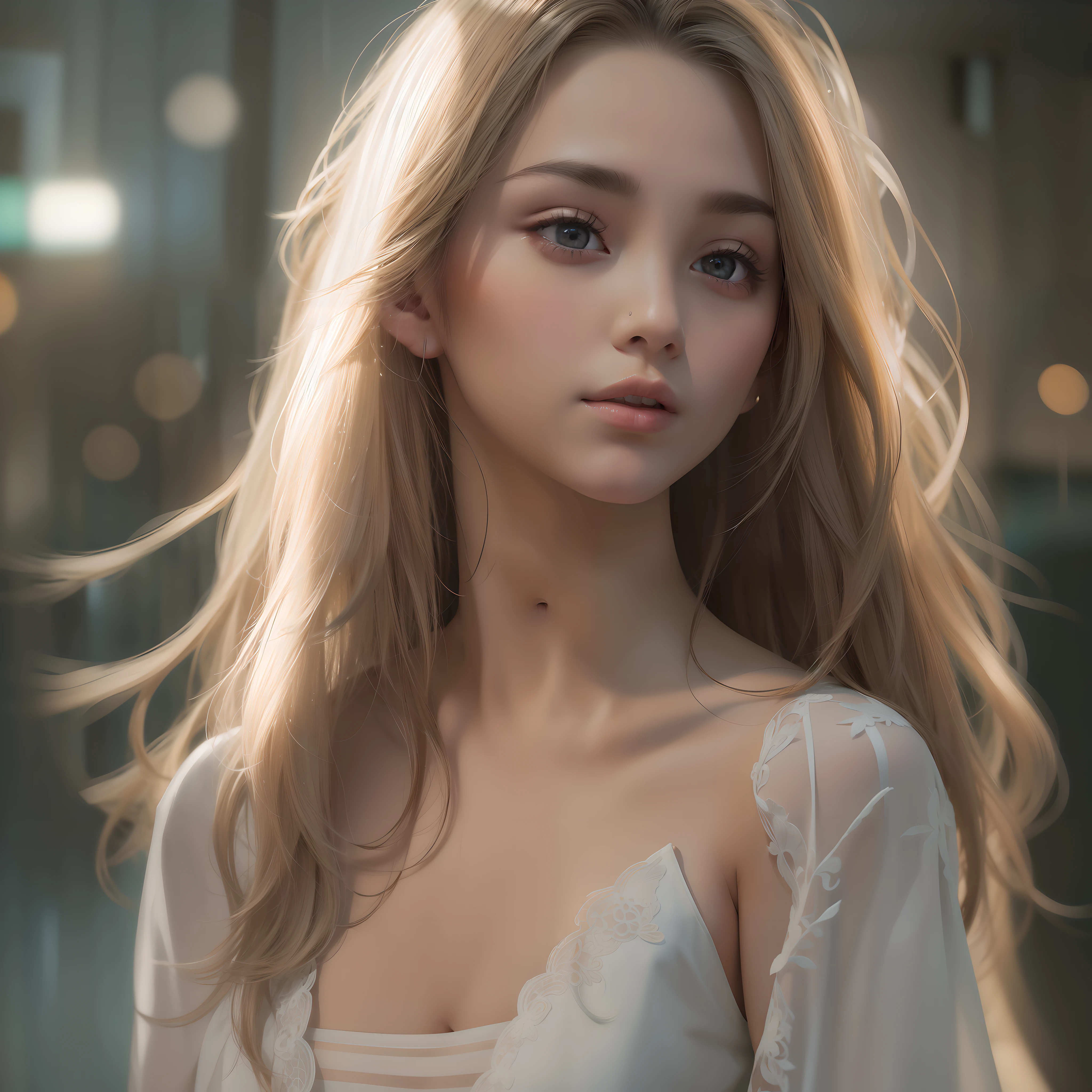 ((Best Quality, 8k, Masterpiece: 1.3)), Focus: 1.2, Perfect Body Beauty: 1.4, Buttocks: 1.2, ((Layered Haircut, Flat Chest: 1.2)), (Rain, Street:1.3), Bandeau Dress: 1.1, Highly Detailed Face and Skin Texture, Fine Eyes, Double Eyelids, Whitened Skin, Long Hair, (Shut Up: 1.3), Full Body