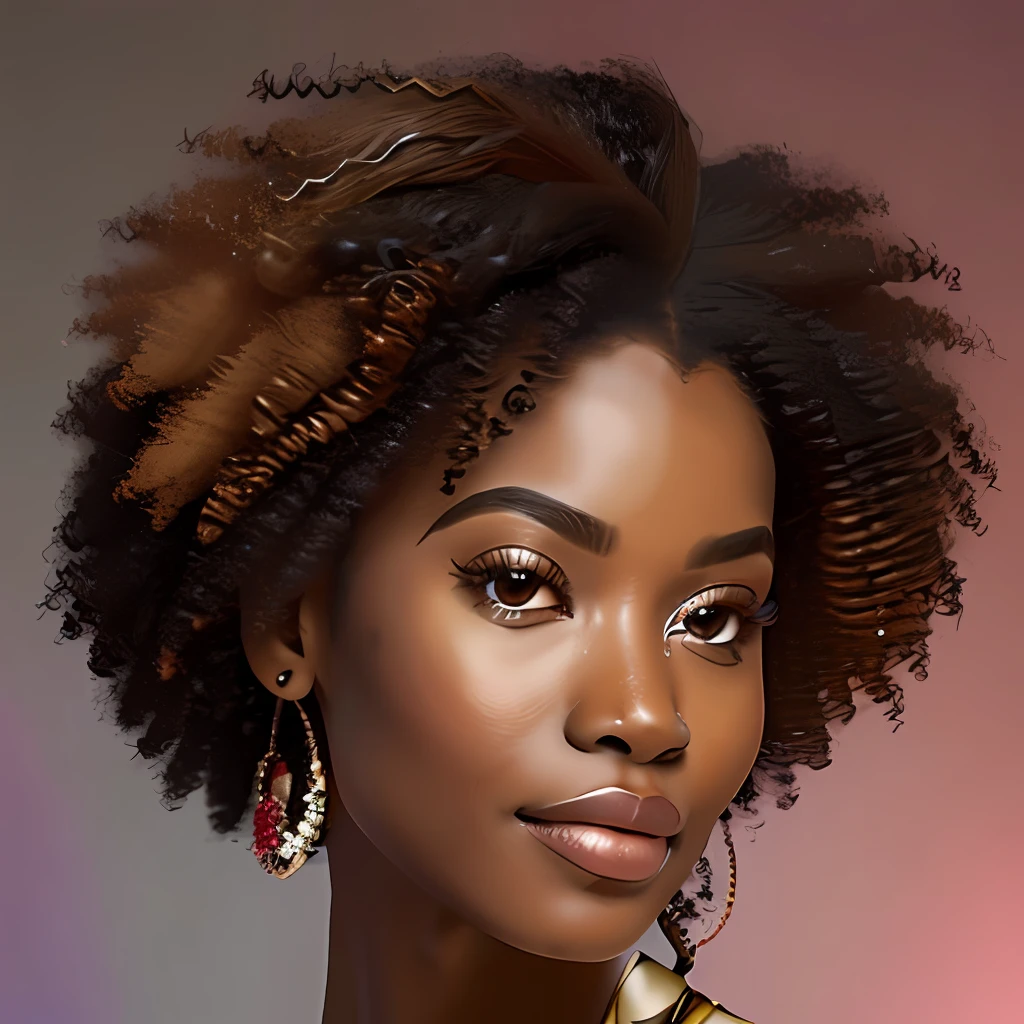 ****** afro-africana: 2.3, afro-queniano: 2.4 (cor marrom escura: 3.0), cabelo cacheados, vestido longo colorido, olhos grandes castanhos claros Cintilantes, Bow in the hair --auto