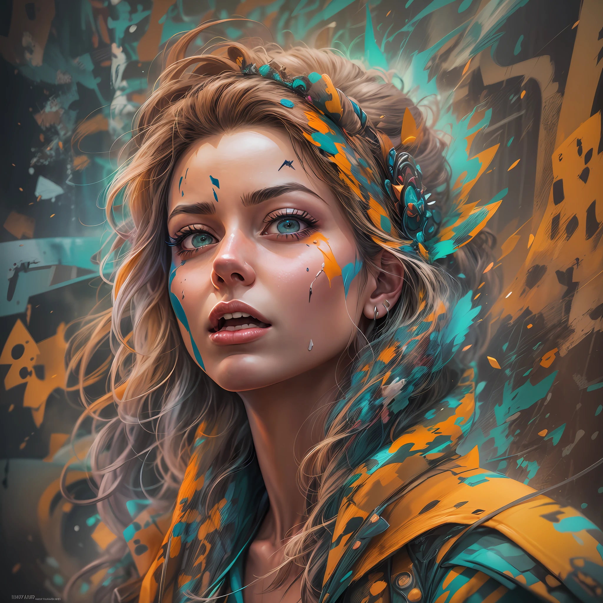 portatrait lady gagavibrant and expressive street art graffiti with bold colors and intricate details, ultra realistic, 8 k UHD by Alex Webb telescope artstation, deviantart 8k quality realistic sharp light masterpiece art style photoshop cartoon caricature illustration realistic render n 9 flickr a colorized futuristic