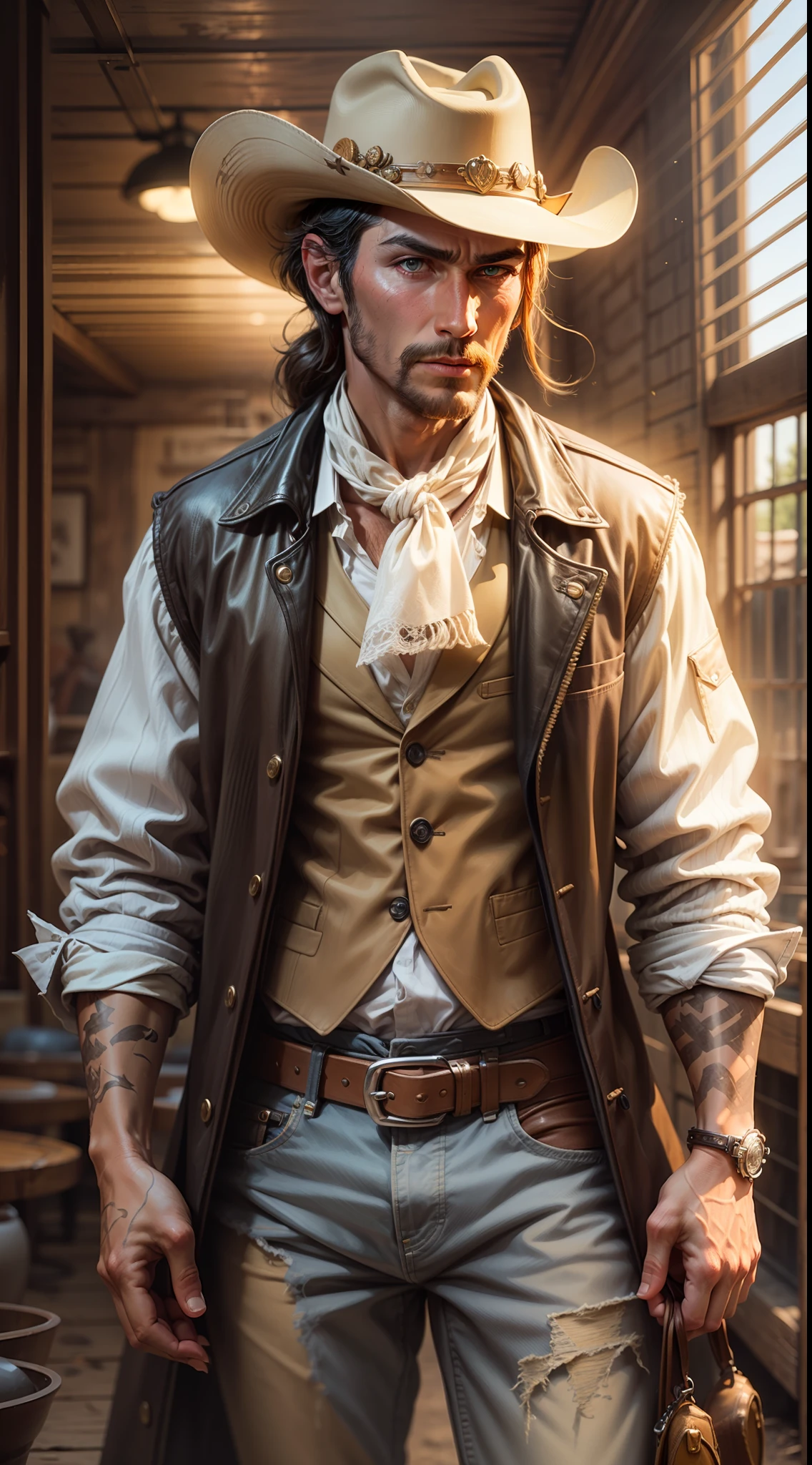 1cowboy in a western setting