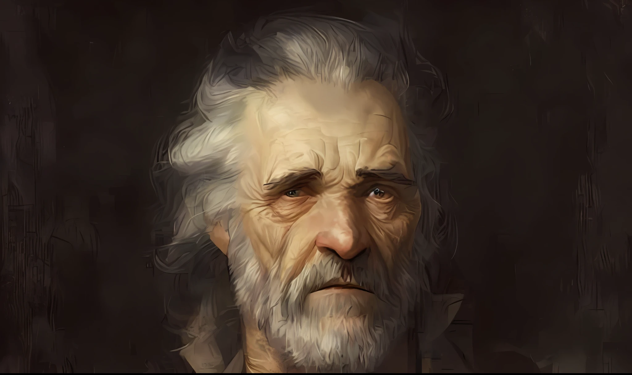 an old man with a beard and a beard standing in front of a tree, portrait of hide the pain harold, painted portrait of rugged odin, old man portrait, wise old man, druid portrait, male god svarog portrait, an old man, old man, hide the pain harold, by Ludwik Konarzewski Jr, rpg portrait concept art