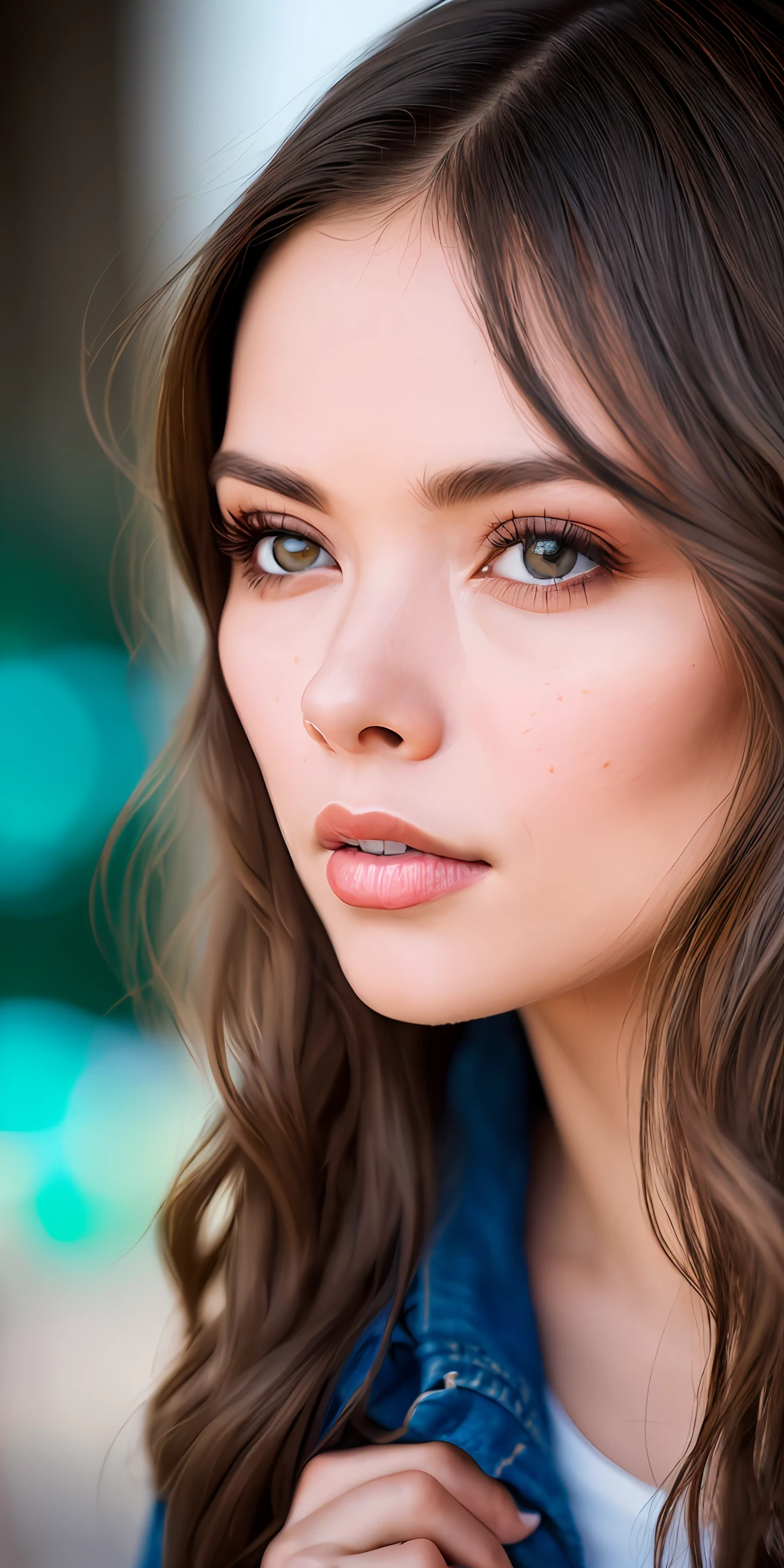 Full face portrait photo of 23-year-old German girl, ...RAW, mulher bonita, semi-open strawberry lip, olhos azuis, - Light Welsh hair, wistful expression, (cabelos claros com cachos extra longos), ((rosto detalhado)), ((detailedfacialfeatures)), (pele fina detalhada), pale skinned, ambiente de megacidade cyberpunk, (cor fria), humid, humid, reflexo, (masterpieceShot com Canon EOS R5 (detalhe) (Fotos realistas) (detalhes detalhados) mola a 50mm | |, F/2.8, HDR, (8k) (papel de parede) (cinematic lighthing) (lighting dramatic) (foco nítido) (complexo), fotografia ...RAW, fotografia ...RAW, fotografia gigachade, camera pose, jeans preto, back arm, 8k UHD, DSLR, de alta qualidade, grain movie, Fujifilm XT3, Film Stock Photo 4 Kodak Portra 400 Camera F1.6 Lens Rich Colors Ultra-realistic Textures Dramatic Lighting Trends of the Unreal Engine Art Station Cinestill 800 Tungsten, Estilo Toughboy, Rosto Ultra Focus, Intimidante, fighting position, messy short hair, Muscles, veias estourando, Contas, Cinematic Granulagem, (grain of film: 1.23), alto contraste, (cinemactic, azul-marinho e laranja: 0.85)