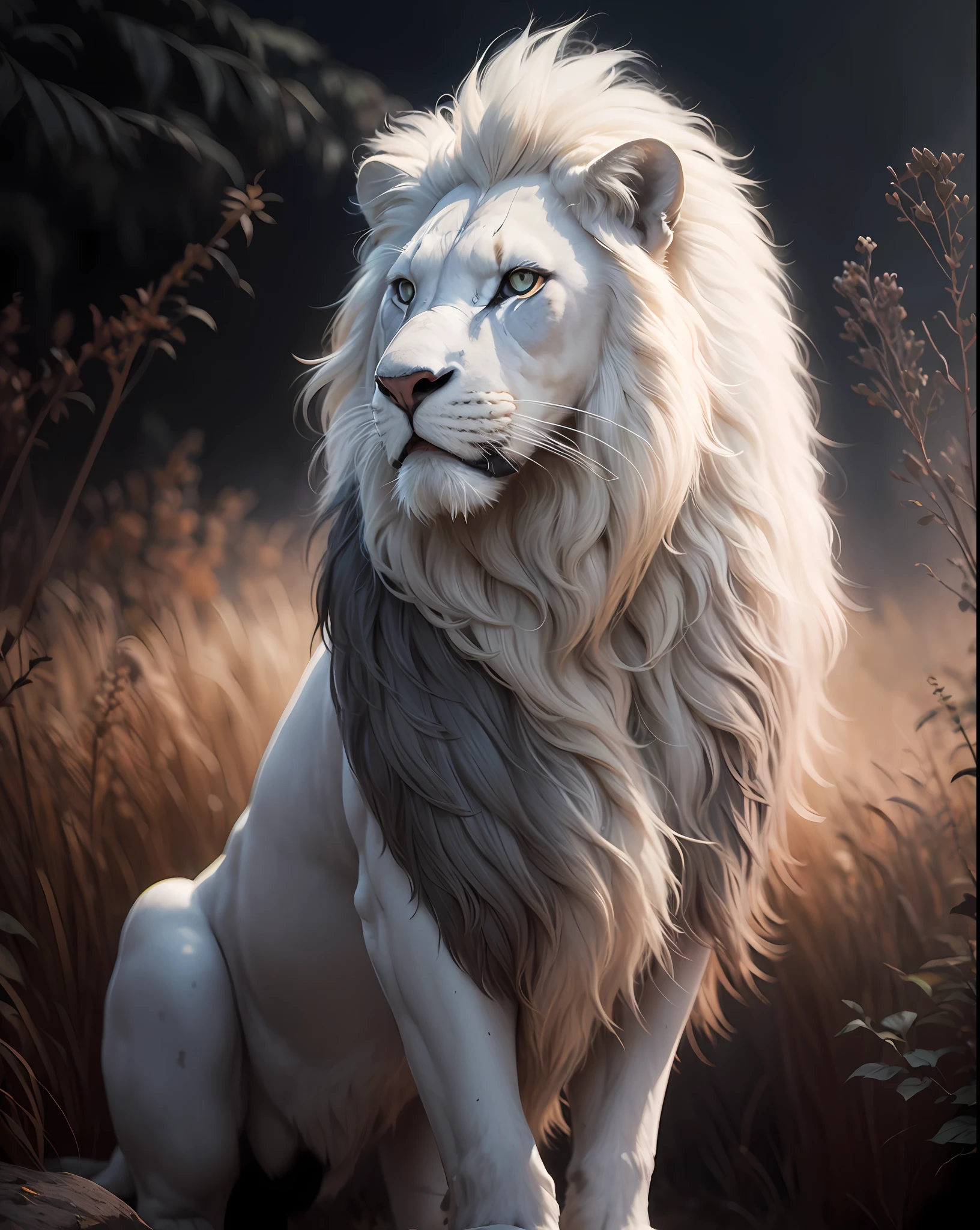 white lion, white lion, lion, spades, naturais, natureza, nature, linda, fotorrealismo, fotorrealista, ultrahd, 4k, texturasdetalhadas, sombras detalhadas, cores detalhadas, por do sol, sol se pondo, sunset, natureza linda, fundo preto, por do sol, sol se pondo, contraste detalhado, contraste realista, alta resolução, texturas ultra hd, texturas realista, texturas fotorrealistas,