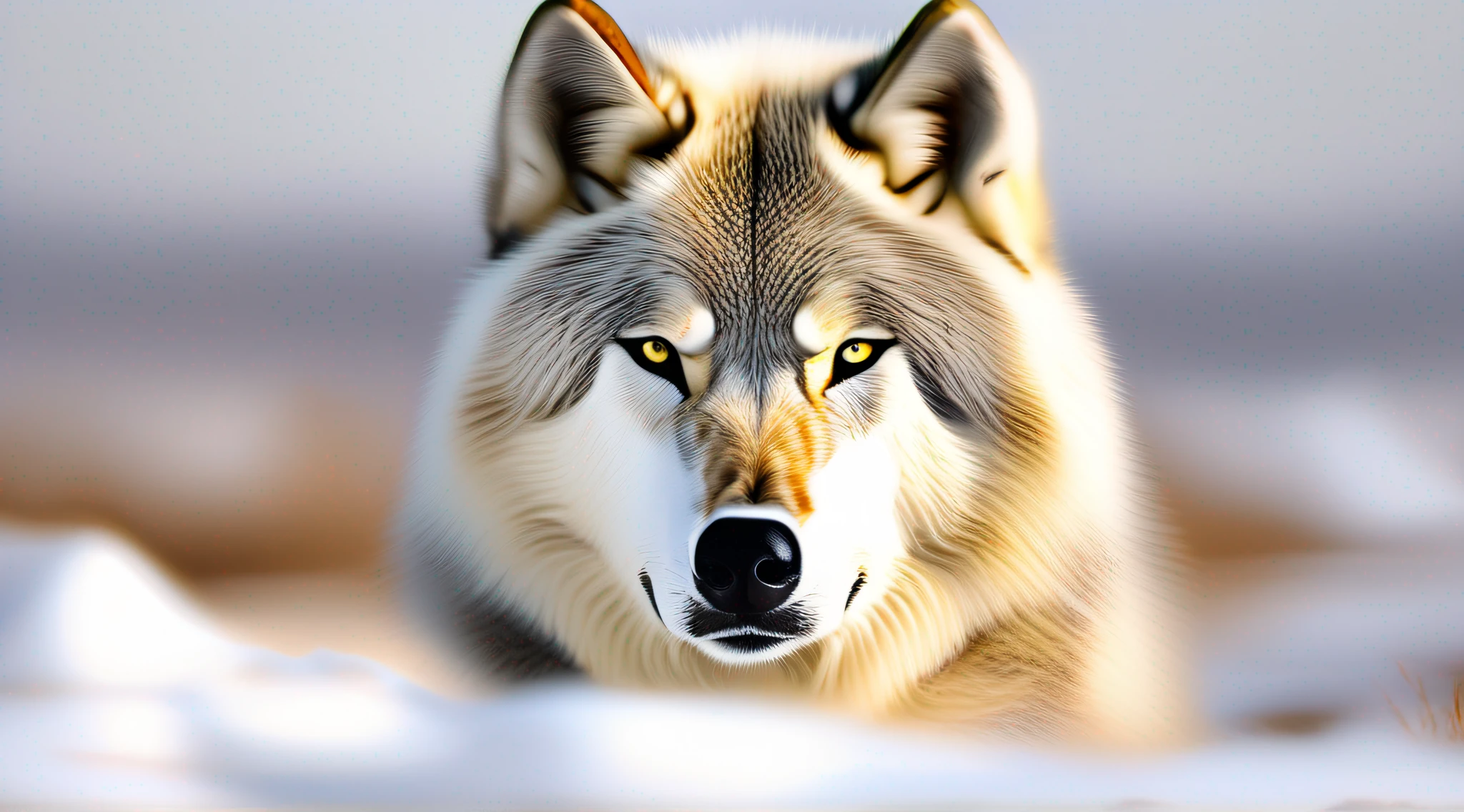 O majestoso lobo siberiano, Com sua pelagem espessa e densa, This protects from the extreme cold of Siberia, Com seus olhos amarelos brilhantes, E orelhas pontudas, Known for his strength and hunting ability., Package Leader, Com seu uivo poderoso, Que ecoa pelas montanhas geladas, Uniting wolves in one voice., Skilled hunter, Que persegue sua presa com destreza, Always looking for food for your family., Lobo Siberiano, Symbol of strength and power, that inspires respect and admiration, Um verdadeiro rei da natureza., Arte Pop, High detail, sombra projetada, linhas de velocidade, profundidade de campo, Cinematic lighting, First-person view, Reflexo da lente, 360 view, 8k, alto, best quality, Concedido, alta qualidade, detalhes altos, super detalhe, pele texturizada, anatomicamente correto, master part, ccurate, UHD