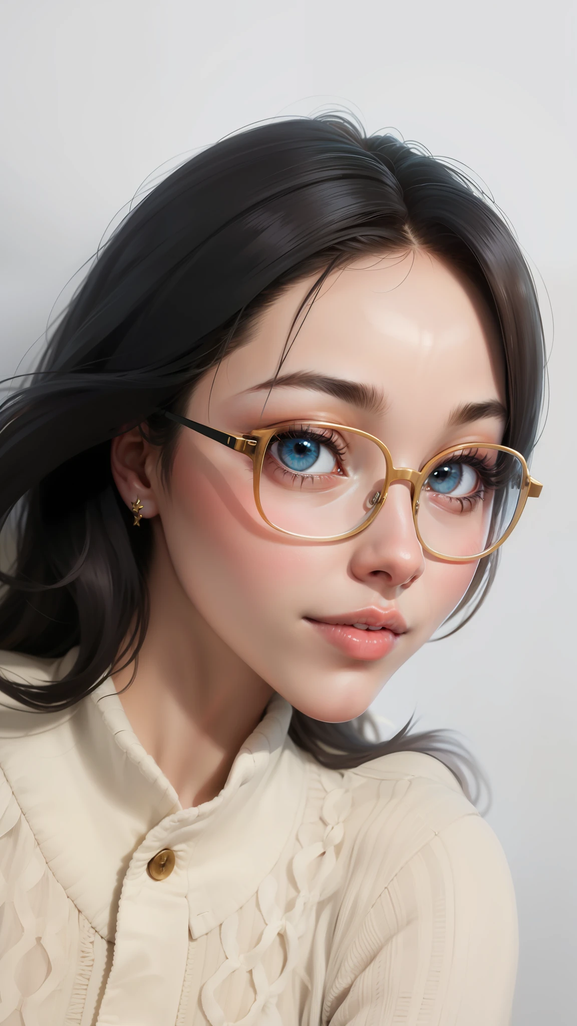 beatiful girl, with glasses