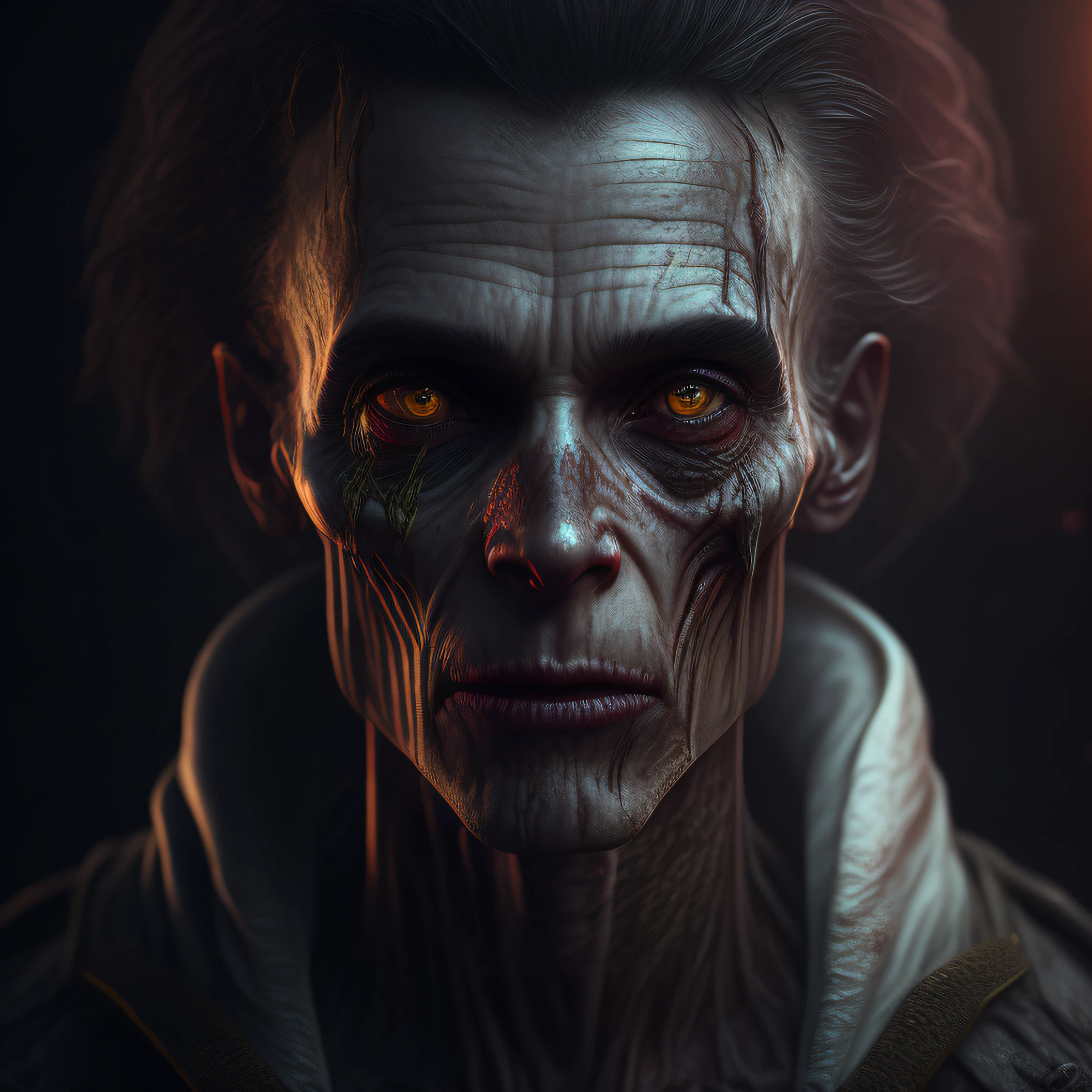 realistic portrait of a pdalns  zombie,  digital art, 4k, high detailed