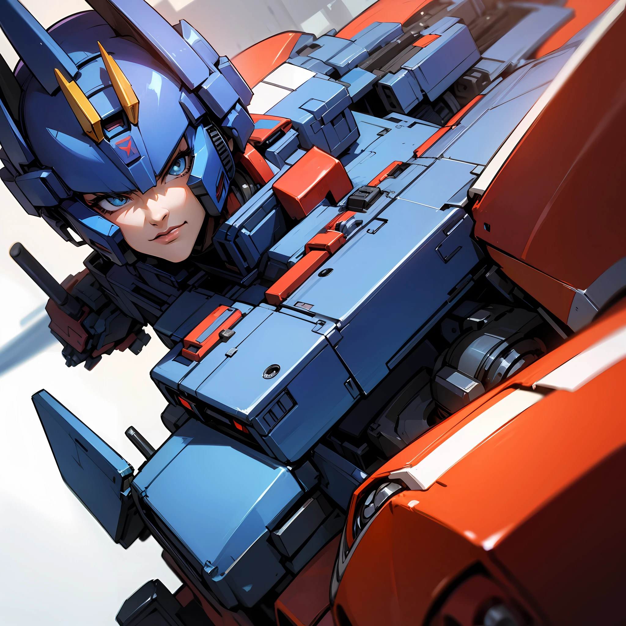 Anime girl transforms into Optimus Prime --auto