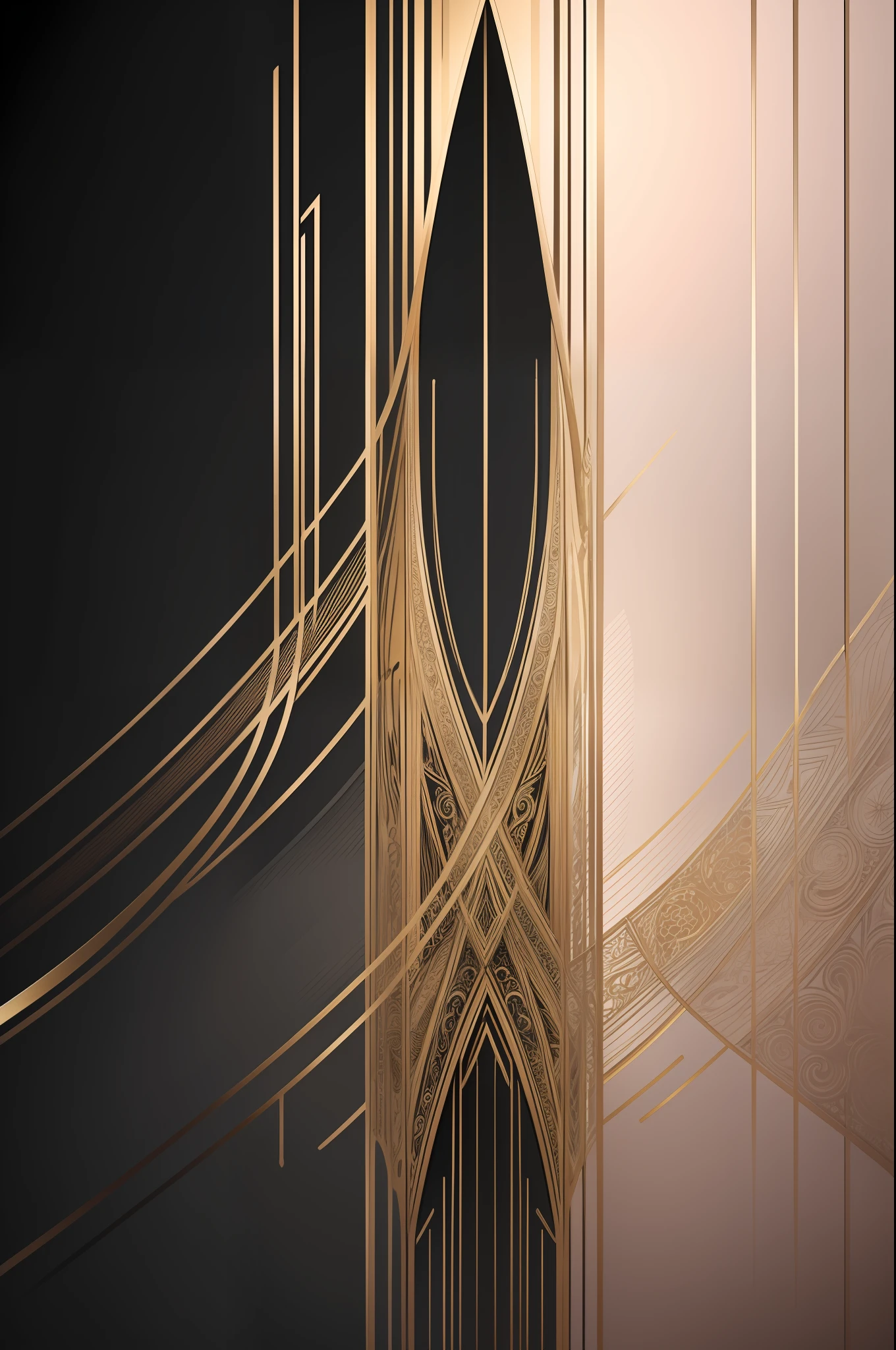 Bold line art watercolor strong wash, dynamic background, Mix a little black, Abstract beauty, Gold and pastel pink, to stand, Approaching perfection, Pure form, Golden ratio, minimalistic, unfinished, Concept art, Intricate details, 8k post-production, High resolution, hyperdetails, Trending on ArtStation, Sharp Focus, studio photo, Intricate details, Highly detailed