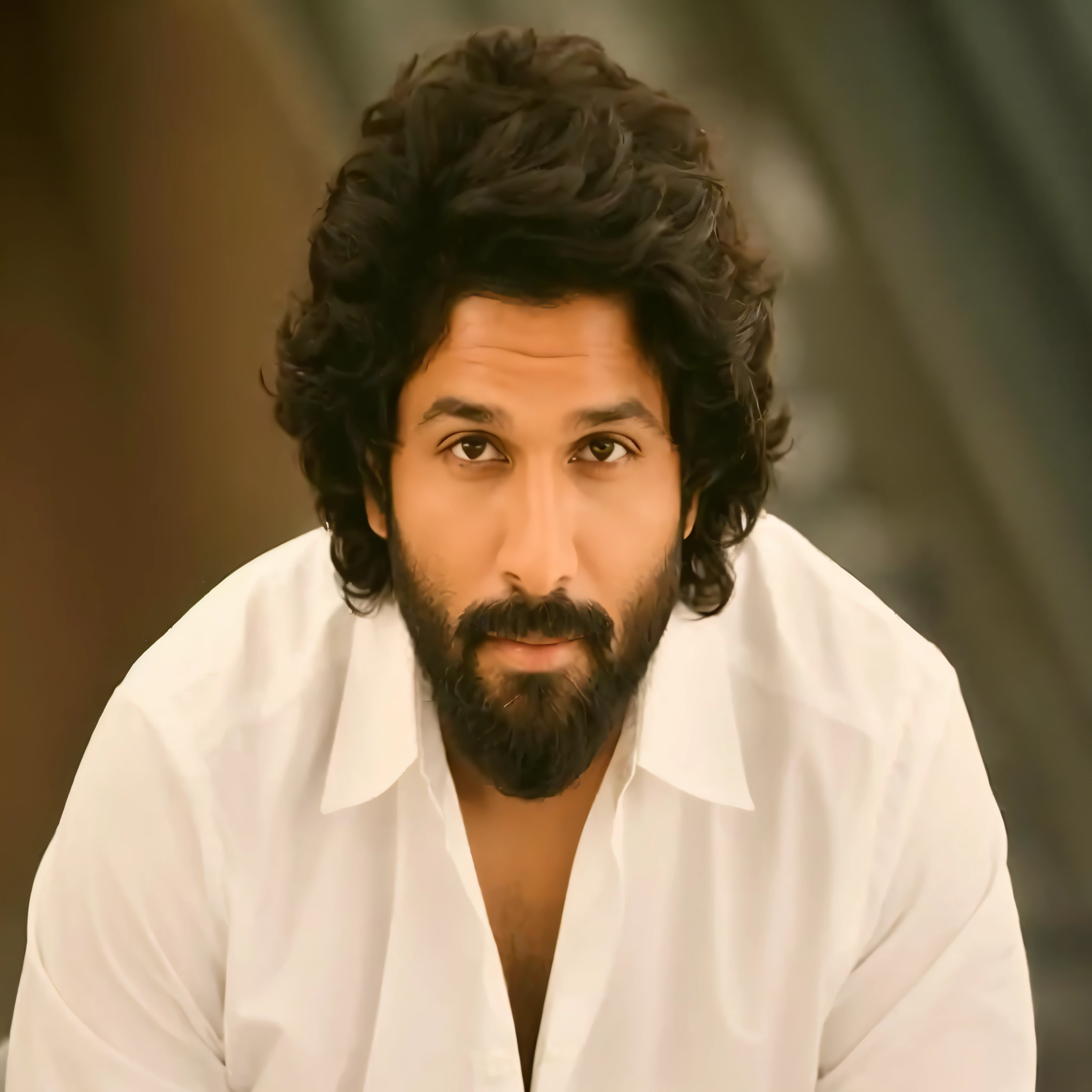 a close up of a man with a beard and a white shirt, he is 3 5 years old, inspired by Thota Vaikuntham, pp, accurate depiction, scruffy looking, actor, he is about 40 years old, he is about 4 0 years old, a handsome, ayan nag, he is about 3 0 years old --auto