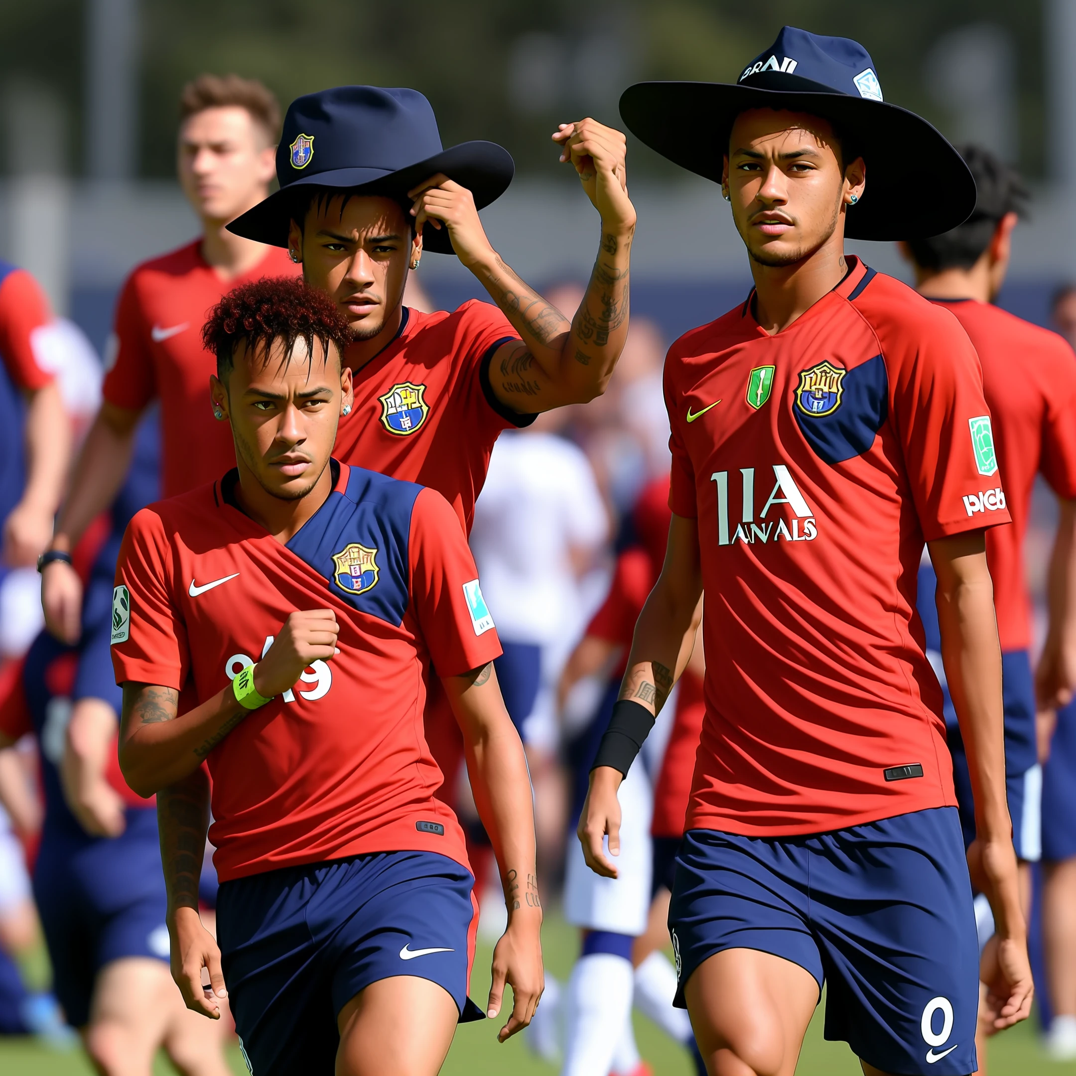 Neymar in Luffy's hat