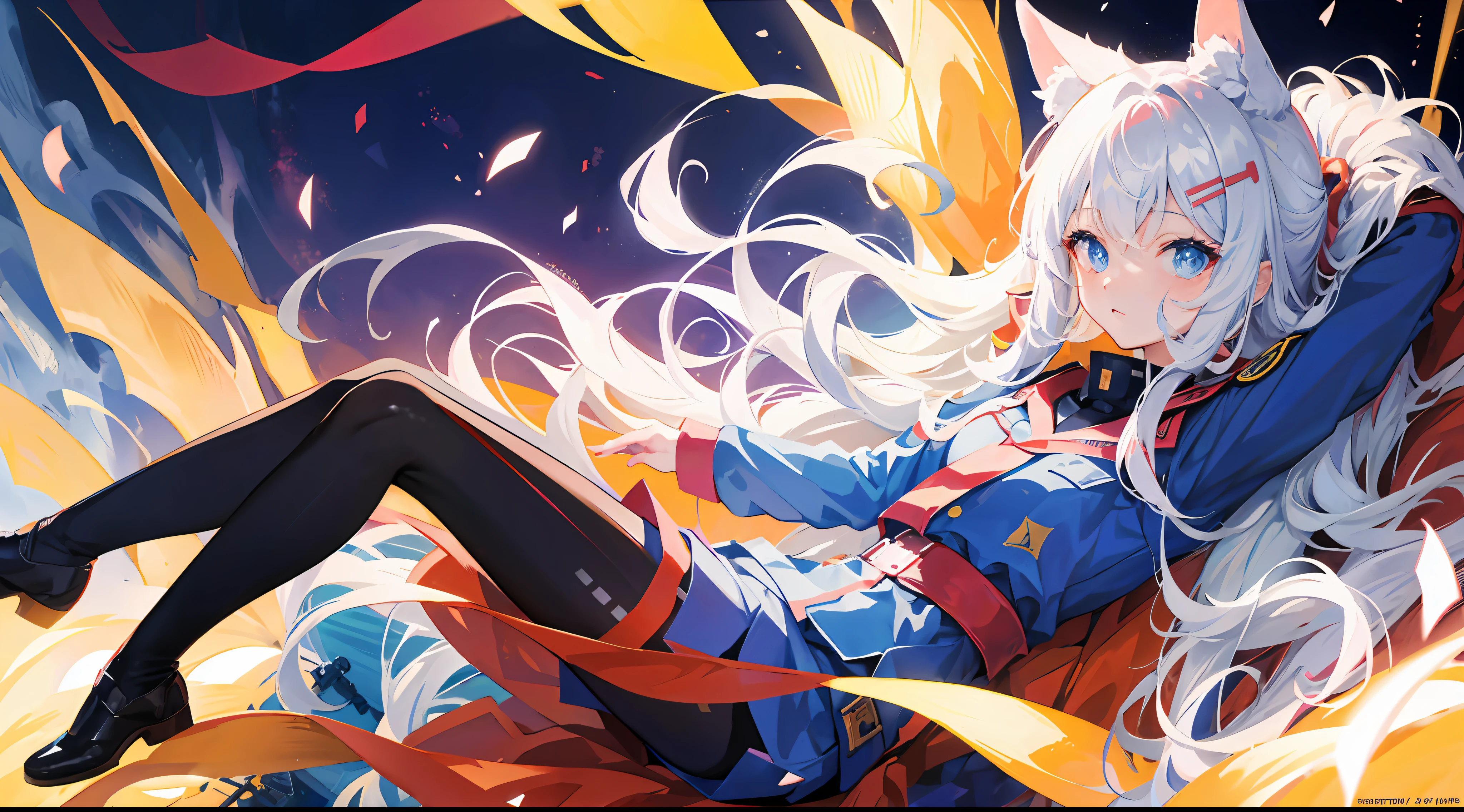 Anime girl in a military uniform Sarah suit, anime style 4 k, Anime art wallpaper 8k, 4k anime wallpaper, anime art wallpaper 4k, anime art wallpaper 4k, anime wallpaper 4k, anime wallpaper 4 k, best anime 4k konachan wallpaper, Anime girl with cat ears, Anime style. in 8K、（A girl carrying the sniper life）