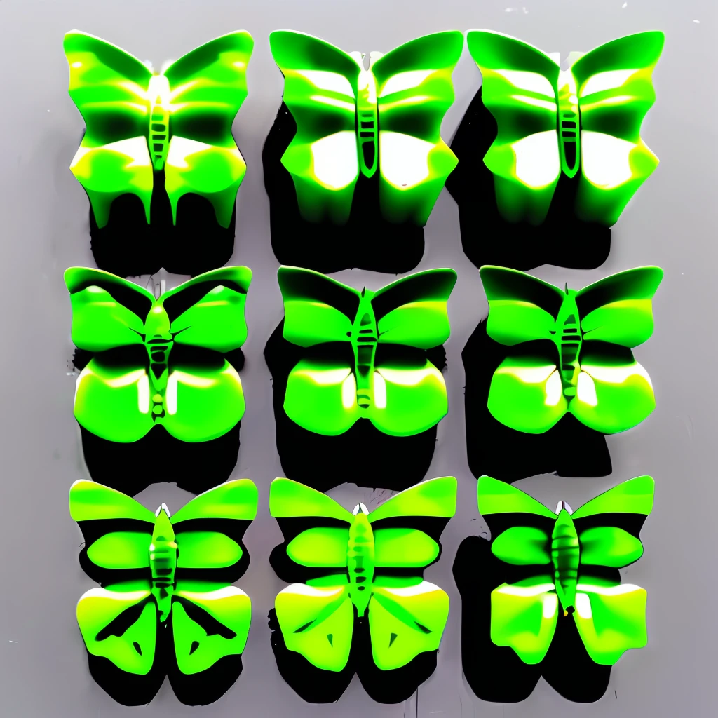 butterflys，One shot molding，Line drawings