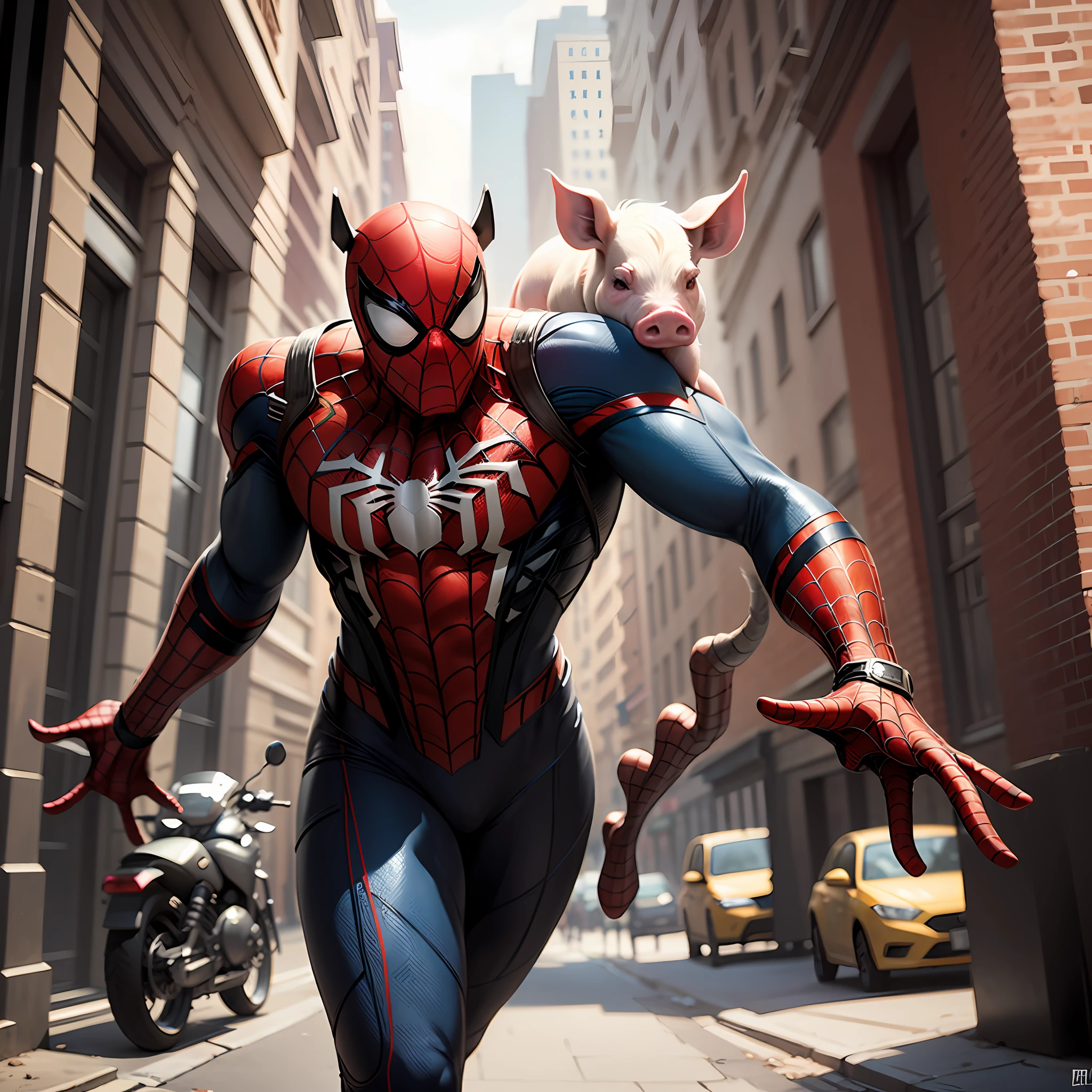 Spider-Man as a pig, concept art, 4k --auto