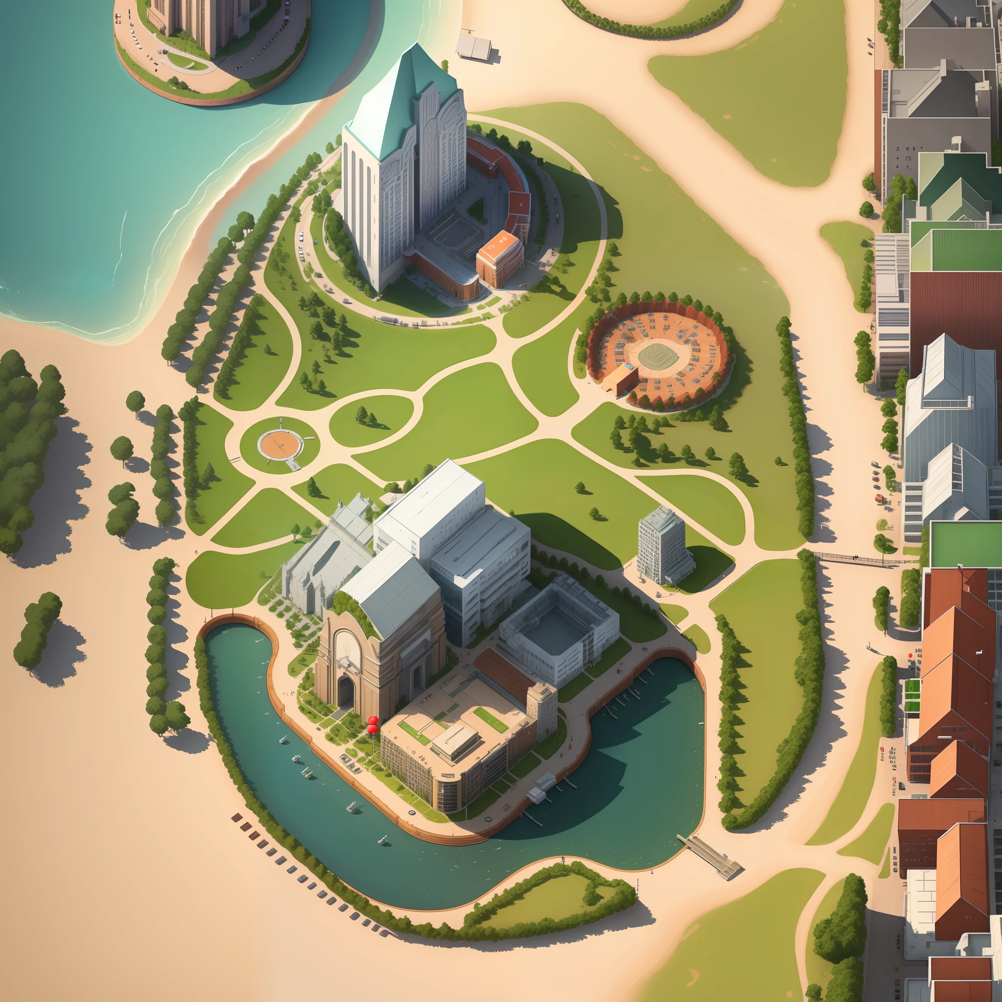 (Top angle of view)Game map,Modern city,Modern age city