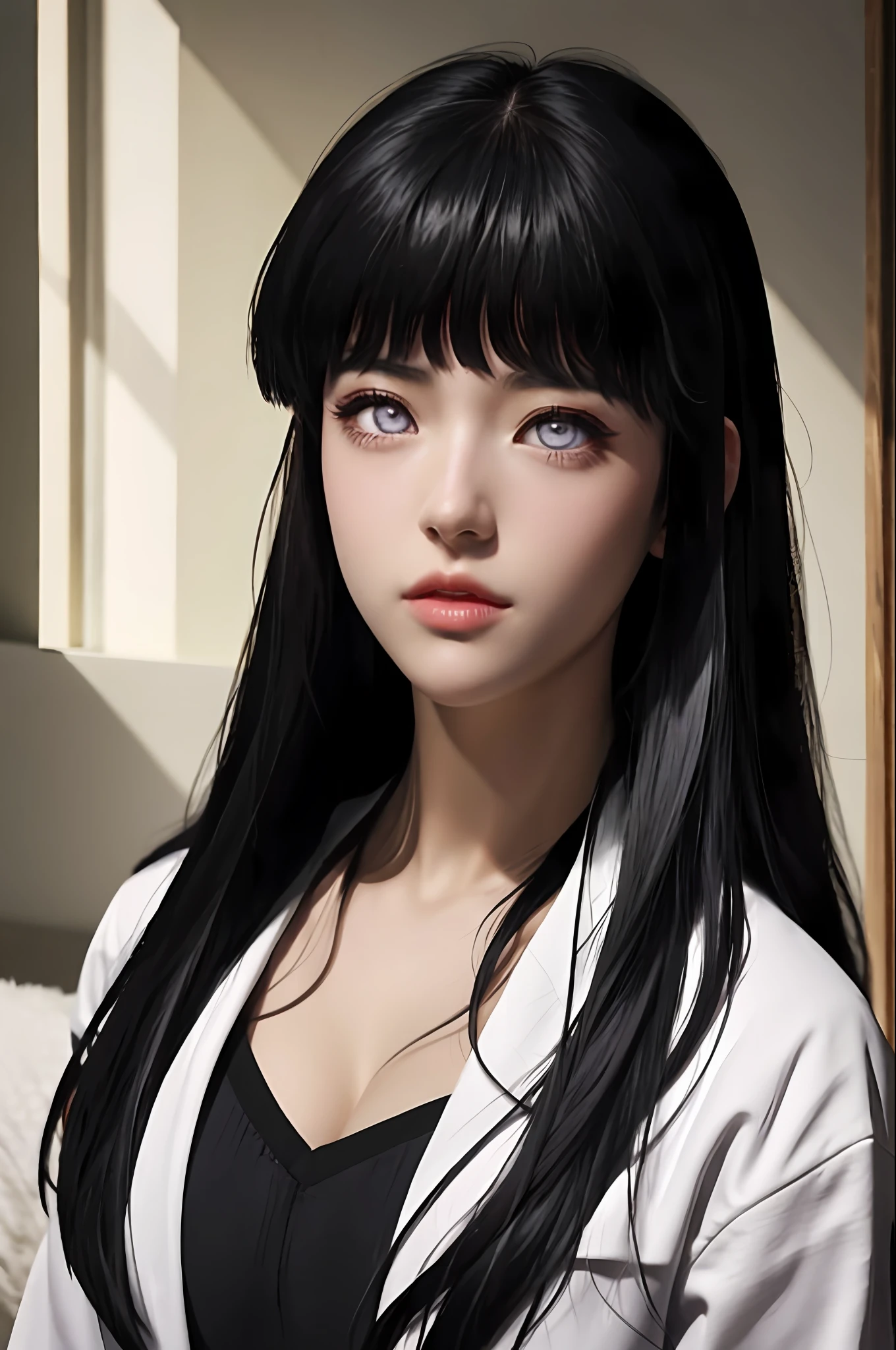 ((Obra-Prima)), digital ART, alta resolução, Hyuuga Hinata, cabelo longo, long hair, Hinata Hyuuga, ART realista, olhos lilases, princesa das fadas, 1girl, solo, detalhada