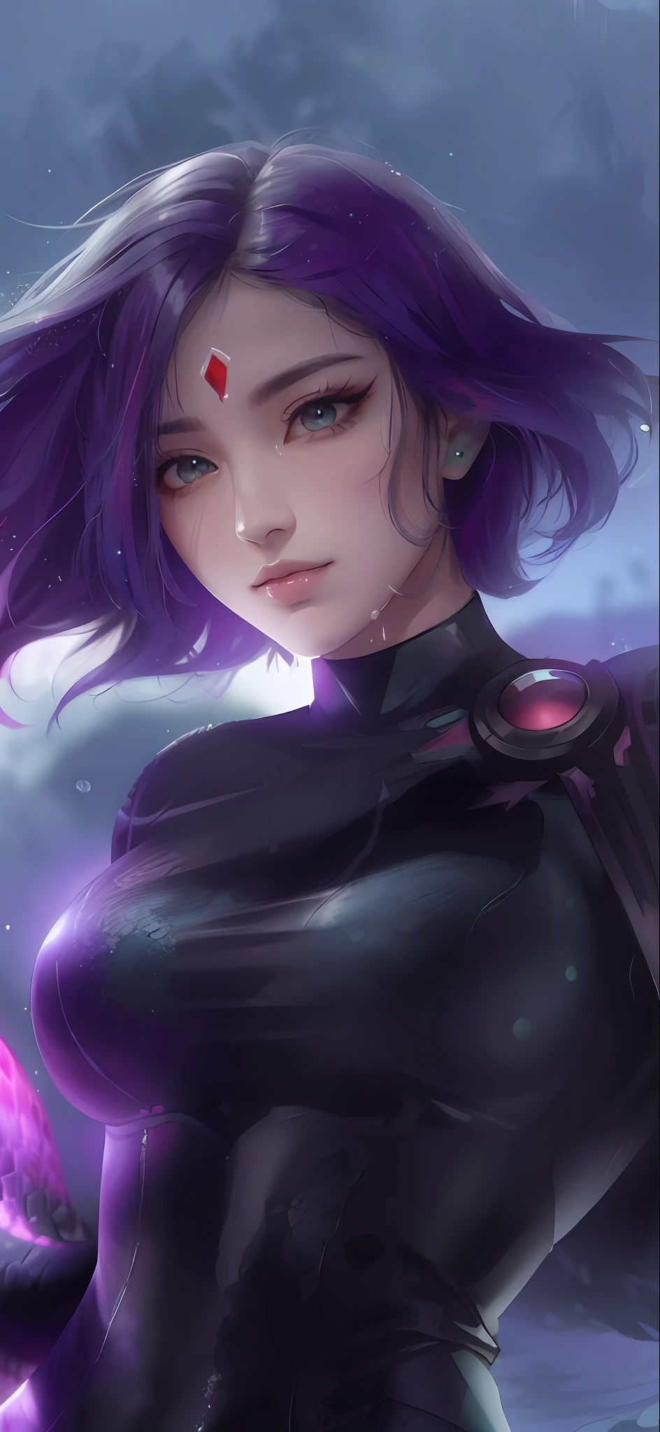 Neeko from League of Legends, wet, major cleavage, high resolution, 8k, vice photography style, perfect composition, detailed snake skin, detailed scales skin, ta, succubus, solo focus, ( lamia :1.4), stoic, horns, wide hips, beautiful eyes, beautiful background, abandoned cabin, forest, light particles, sun rays, dramatic lighting, outside, grass, leaves, shiny (pink, blue, green gradient:1.5), realistic, masterpiece, best quality, ultra-detailed, detailed, scenery, beautiful detailed eyes, detailed pupils and iris of eyes, detailed hair, perfect body, perfect face, realistic facial features, ray tracing, volumetric lighting, perfect hands, perfect details, machine learning engineered image, perfection, trending on pixiv, trending on civitai, ( mid chests ), wide bottoms, blush, shy and seductive posture arching her back down, pointed ears, sexy body, bioluminescence, fantasy, magic, cosplay,