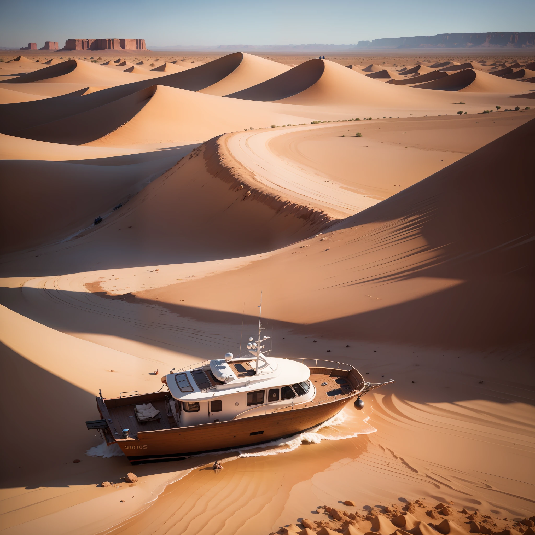 boat in the desert