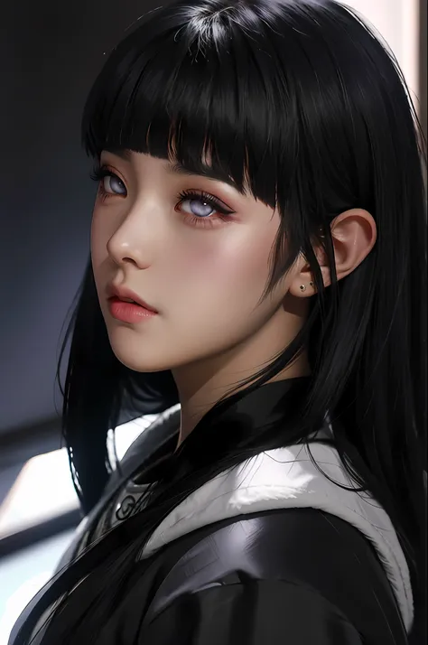 ((obra-prima)), digital art, alta resolução, hyuuga hinata, cabelo longo, long hair, hinata hyuuga, art realista, olhos lilases,...