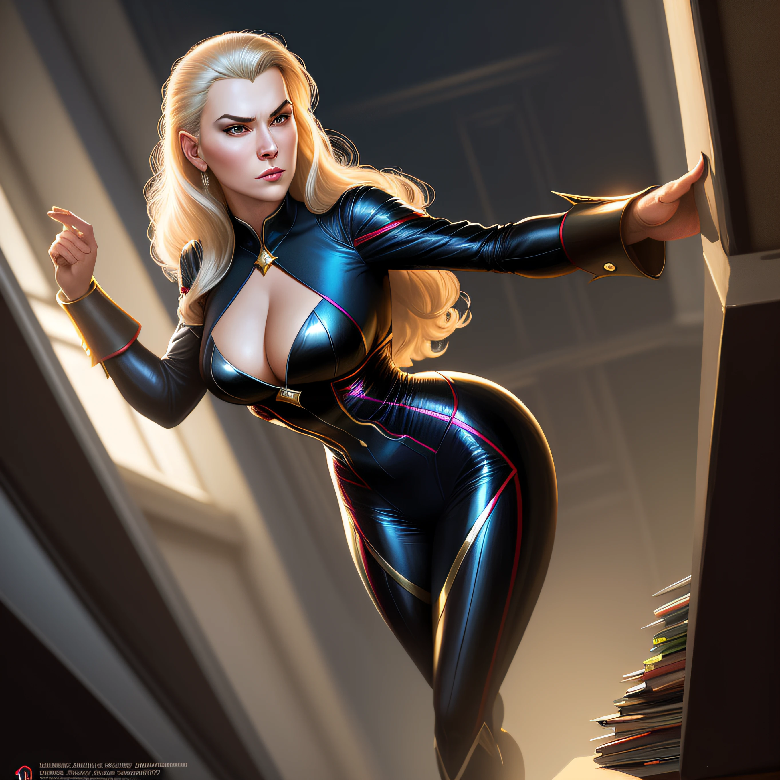 sks woman as a comic book super villain wearing a courtroom costume, full body portrait, natural lights, photorealism, dramatic, cinematic, art by artgerm, rossdraws, norman rockwell, magali villeneuve, gil elvgren, alberto vargas, earl moran, enoch bolles