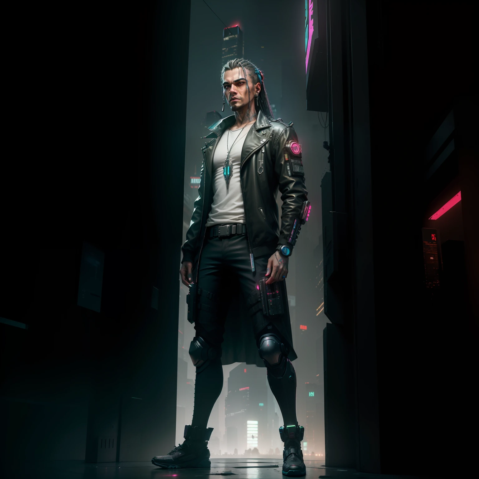 ((melhor qualidade)), ((obra-prima)), (altamente detalhado:1.3), 3d, (Cyberpunk:1.3), cidade cyberpunk, neon, luzes, futurista, scifi, realista
