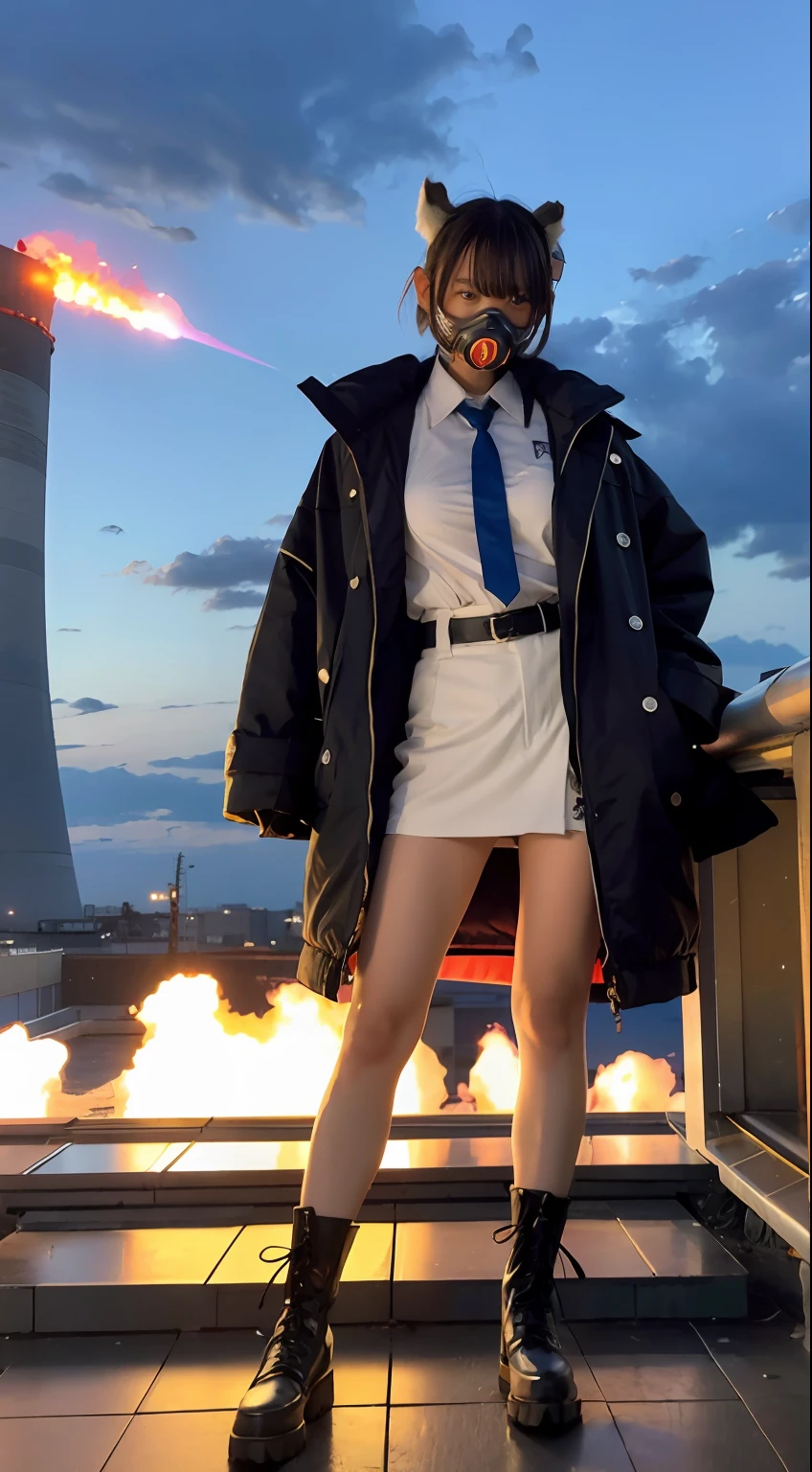 insurrection、Nuclear power plant in the background、Terrorist groups、Fluorescence Headgear、short-haired、bleu hair、Ignite fire from a flamethrower、middle school girl、14years、gas masks、high socks、Rooftop at night、tits out、Large gas mask、fur-coat、dictator、Big dragon tattoo、Tattoos all over the body、Glowing headgear、On the rooftop、Huge background is a neon sign、Leather gloves、long boots、Holding a Japan sword、Baseball armor、insurrection、Nuclear power plant in the background、Terrorist groups、Fluorescence Headgear、short-haired、bleu hair、Ignite fire from a flamethrower、middle school girl、14years、gas masks、high socks、Rooftop at night、City on fire in the background