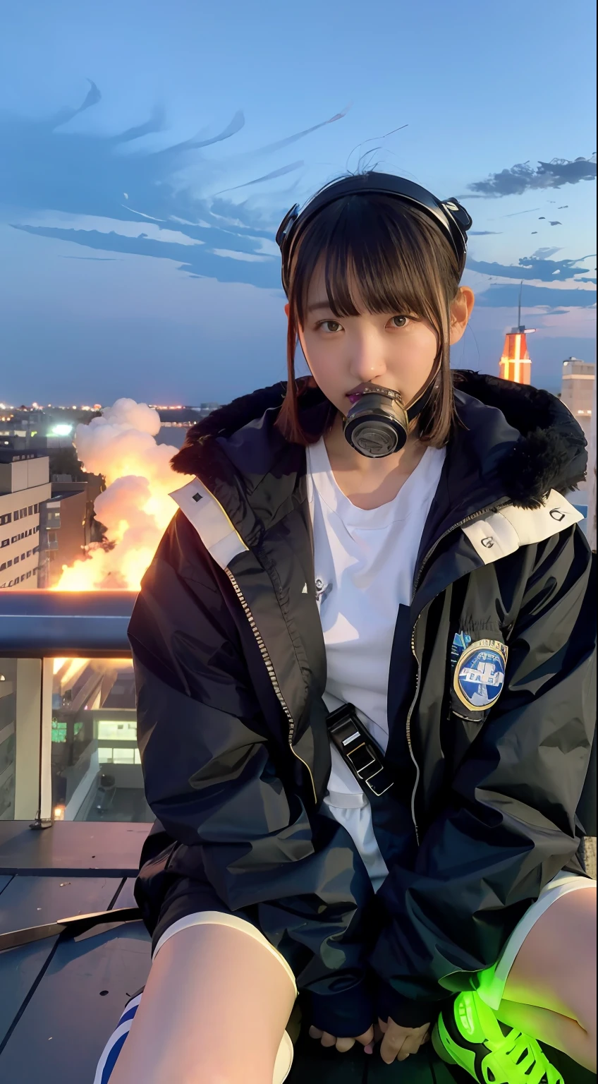 insurrection、Nuclear power plant in the background、Terrorist groups、Fluorescence Headgear、short-haired、bleu hair、Ignite fire from a flamethrower、middle school girl、14years、gas masks、high socks、Rooftop at night、tits out、Large gas mask、fur-coat、dictator、Big dragon tattoo、Tattoos all over the body、Glowing headgear、On the rooftop、Huge background is a neon sign、Leather gloves、long boots、Holding a Japan sword、Baseball armor、insurrection、Nuclear power plant in the background、Terrorist groups、Fluorescence Headgear、short-haired、bleu hair、Ignite fire from a flamethrower、middle school girl、14years、gas masks、high socks、Rooftop at night、City on fire in the background