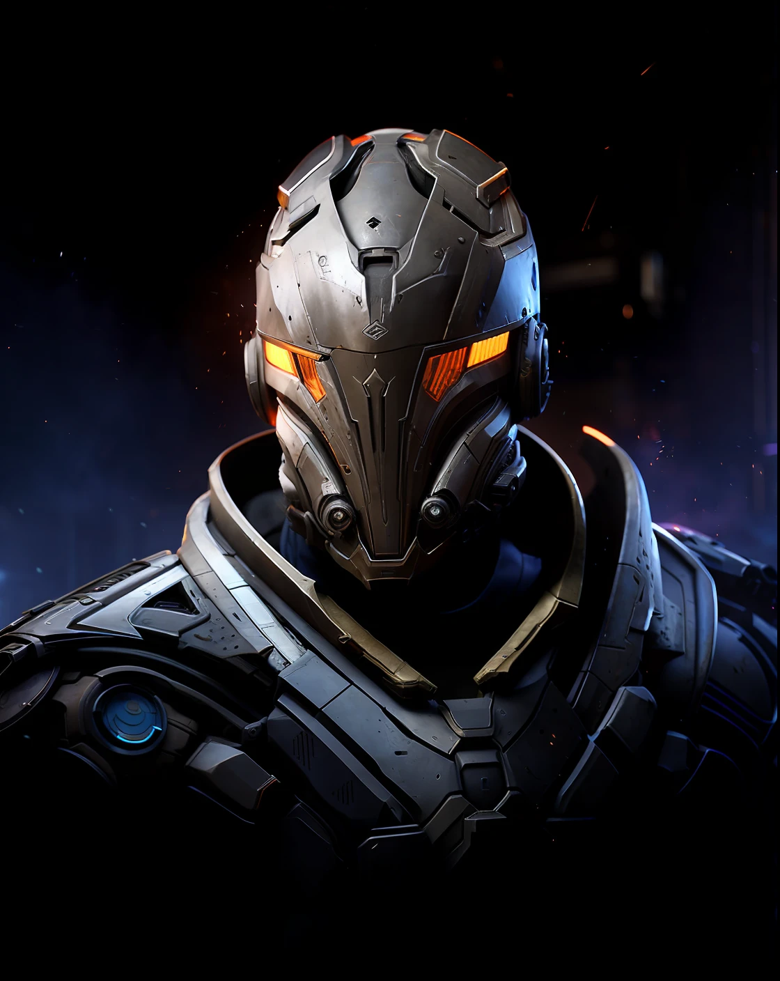 a close up of a man in a helmet and goggles, unreal 5. rpg portrait, portrait of a space cyborg, turian, epic scifi character art, destiny art, destiny fanart, ray swanland, stefan koidl inspired, epic sci-fi character art, epic sci - fi character art, anfas portrait of a mech warrior, sci-fi soldier