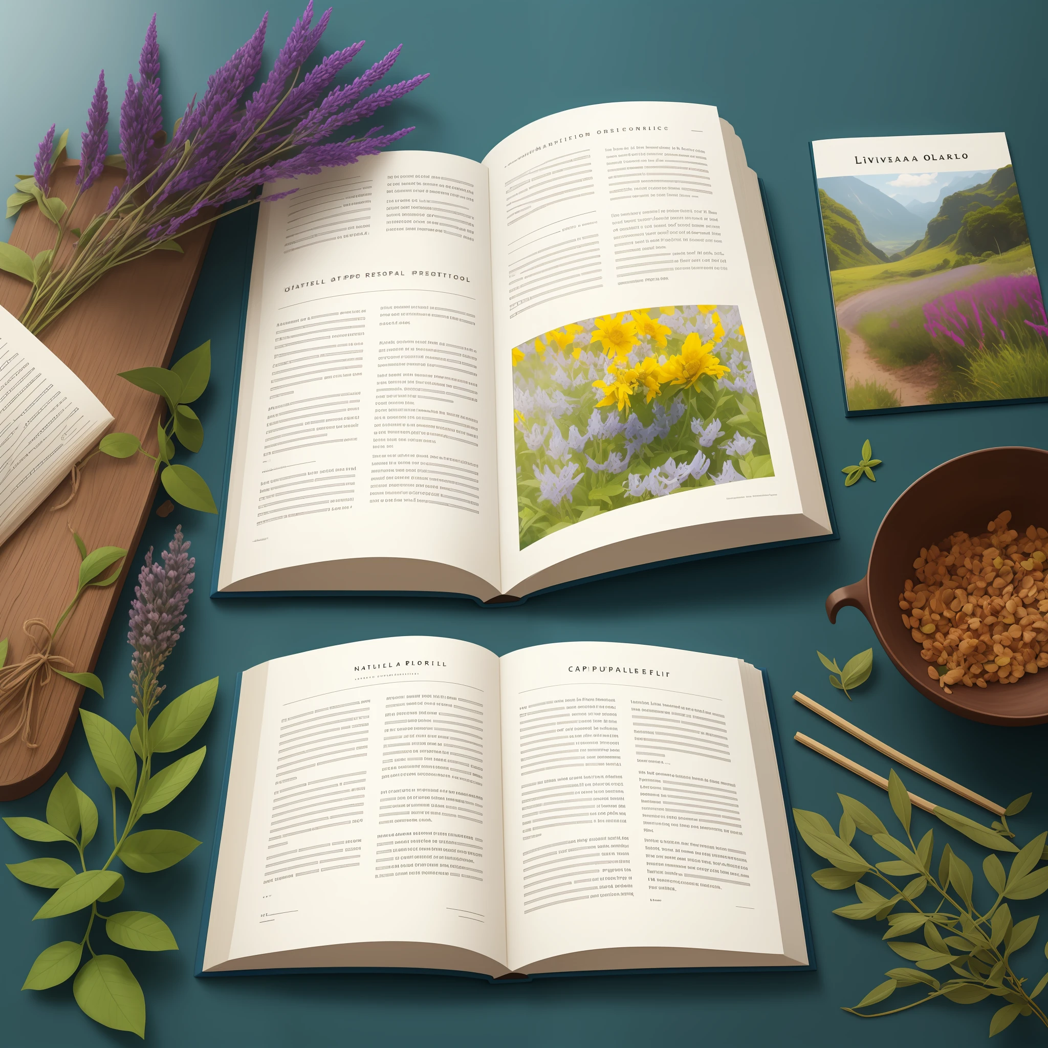 A capa do livro "Natural Relief: Powerful Recipes for Headaches" It is a fascinating and inviting work of art that captivates the reader from the first glance. Com uma qualidade visual fulgurante, The cover conveys a sense of tranquility and harmony, perfectly reflecting the central theme of the book - provide relief from headaches in a natural and effective way.

Emoldurando o centro da capa, There is a stylized image of a head, cercada por elementos da natureza, como folhas de eucalipto, flores de camomila e ramos de lavanda. These plants are known for their therapeutic and aromatic properties, suggesting the use of natural herbs as the basis of the recipes presented in the book.

The colors chosen are soft and harmonious, predominando tons de verde suave, azul celeste e nuances de roxo. This color palette conveys a sense of serenity and balance, creating a warm and relaxing atmosphere that invites the reader to explore natural solutions to relieve headaches.

No topo da capa, The title of the book "Natural Relief" is displayed in stylized letters, onde a palavra "Natural" It is highlighted by a calligraphic font that evokes the connection to nature and the organic approach of the book. Below the title, "Powerful Recipes for Headaches" is written in a more solid and readable font, emphasizing the promise of effectiveness of the proposed solutions.

Em um canto da capa, encontramos o nome do autor, "JM Pronpt", em uma fonte elegante e discreta, which complements the overall aesthetic of the cover.

No geral, a capa do livro "Natural Relief: Powerful Recipes for Headaches" It is a visual masterpiece that conveys the message of the book in an engaging and compelling way. Its carefully crafted design and choice of natural elements and soothing colors ensure that the reader is transported into a world of well-being and health, Packed with natural solutions to relieve headaches and improve quality of life. --auto