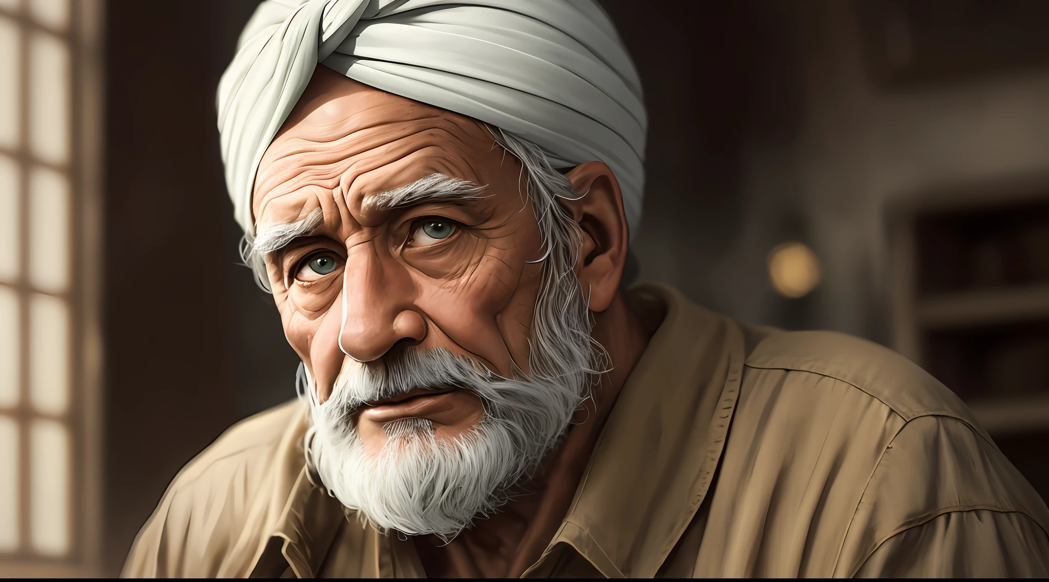 OLD MAN TURBAN ON HEAD PHOTO dark: epic realistic, Soft cinematic portrait, adobe lightroom, photographic lab, altamente detalhado, desbotado, (cores neutras: 1,2), (hdr: 1,4) , (cores suaves:1.2), hiperdetalhado, (artstation:1.4), cinemactic, luzes quentes, dramatic light, (detalhes intrincados:1.1), fundo complexo, (rutkowski:0.66)