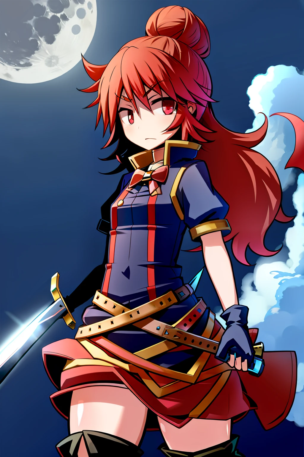 Gebura_(Project_moon), Red_haired, Sword_on_hand