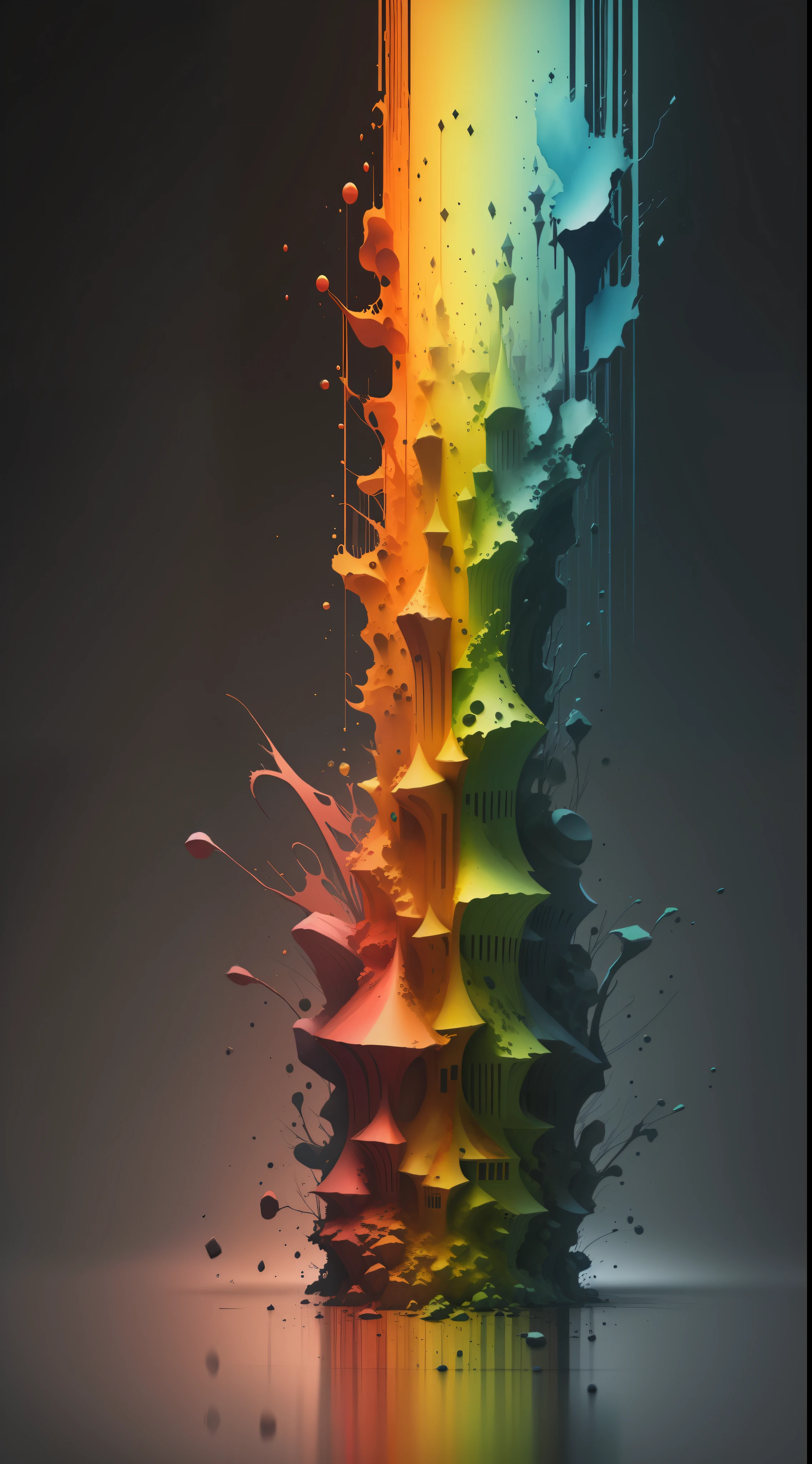 3d watercolor abstract,dark background,high resolution,high quality,colorful,green,red,blue