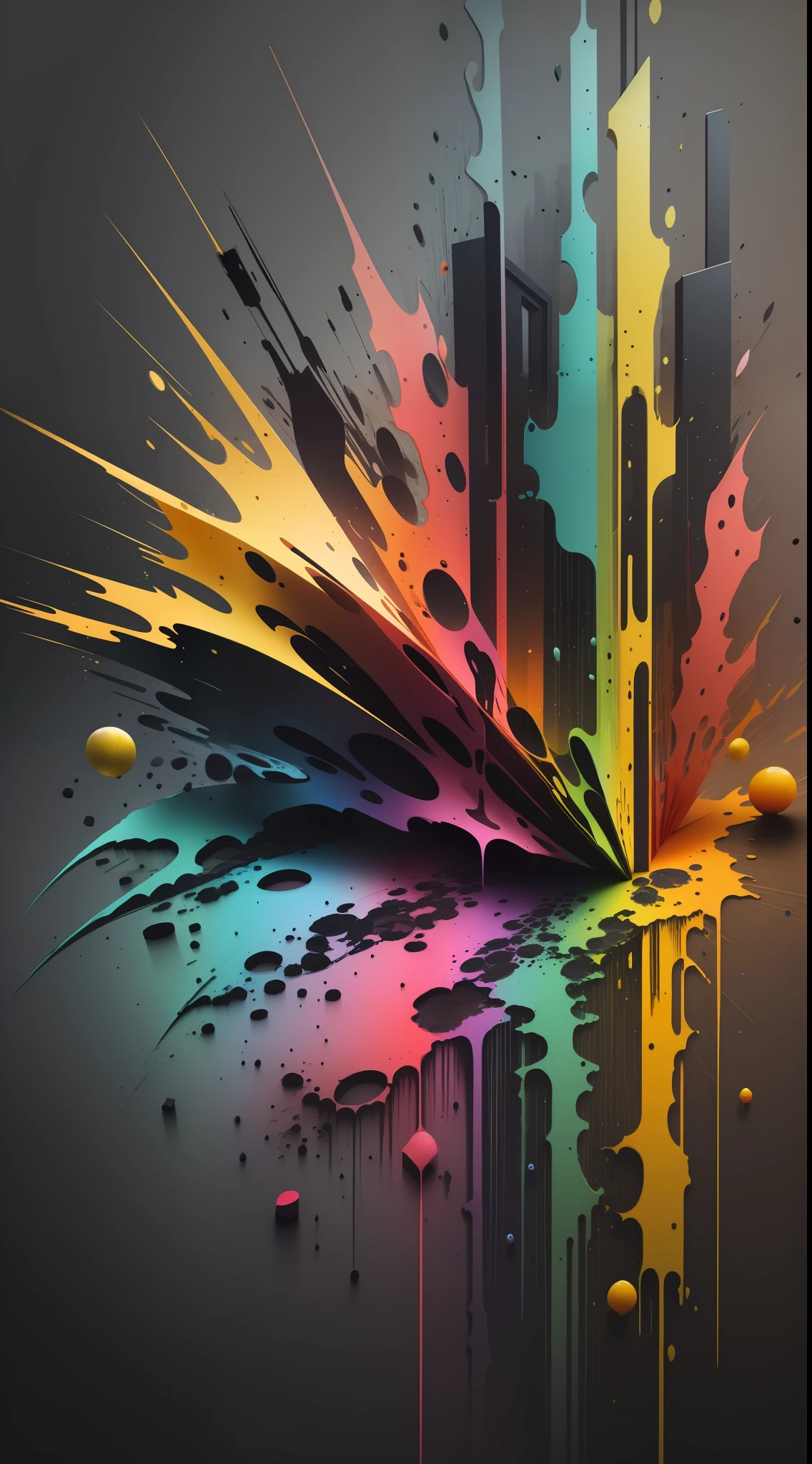 3d watercolor abstract,dark background,high resolution,high quality,colorful,green,red,yellow,blue