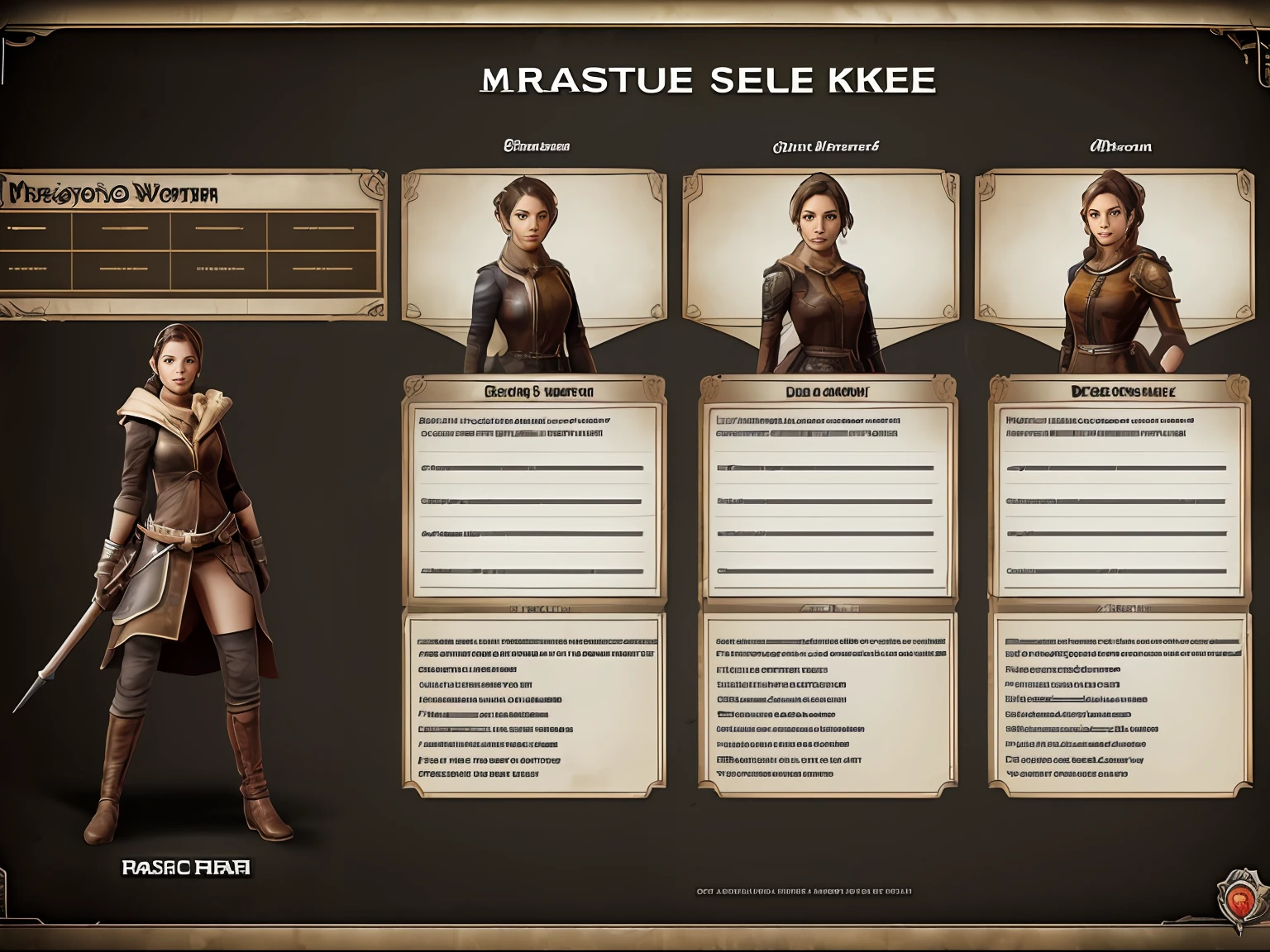 Create (((3 women), in 3 different position)), masterpiece, best quality, detailed, + ((character sheet)), + detailed item description, + many parts, + character description, + full of