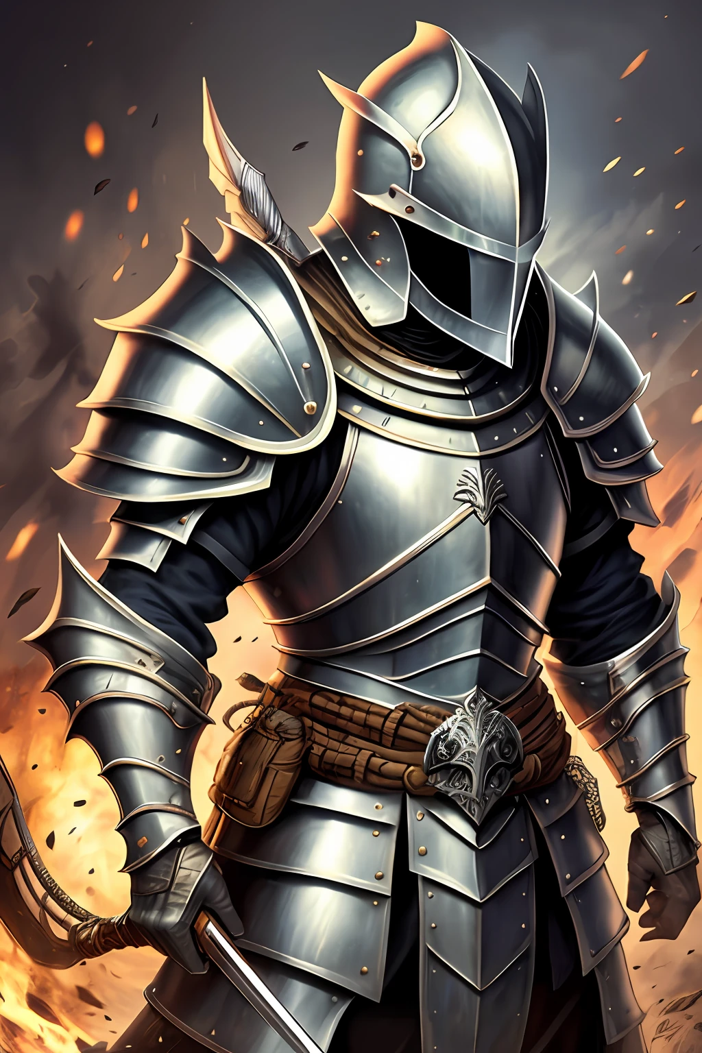 Guerreiro medieval com armadura