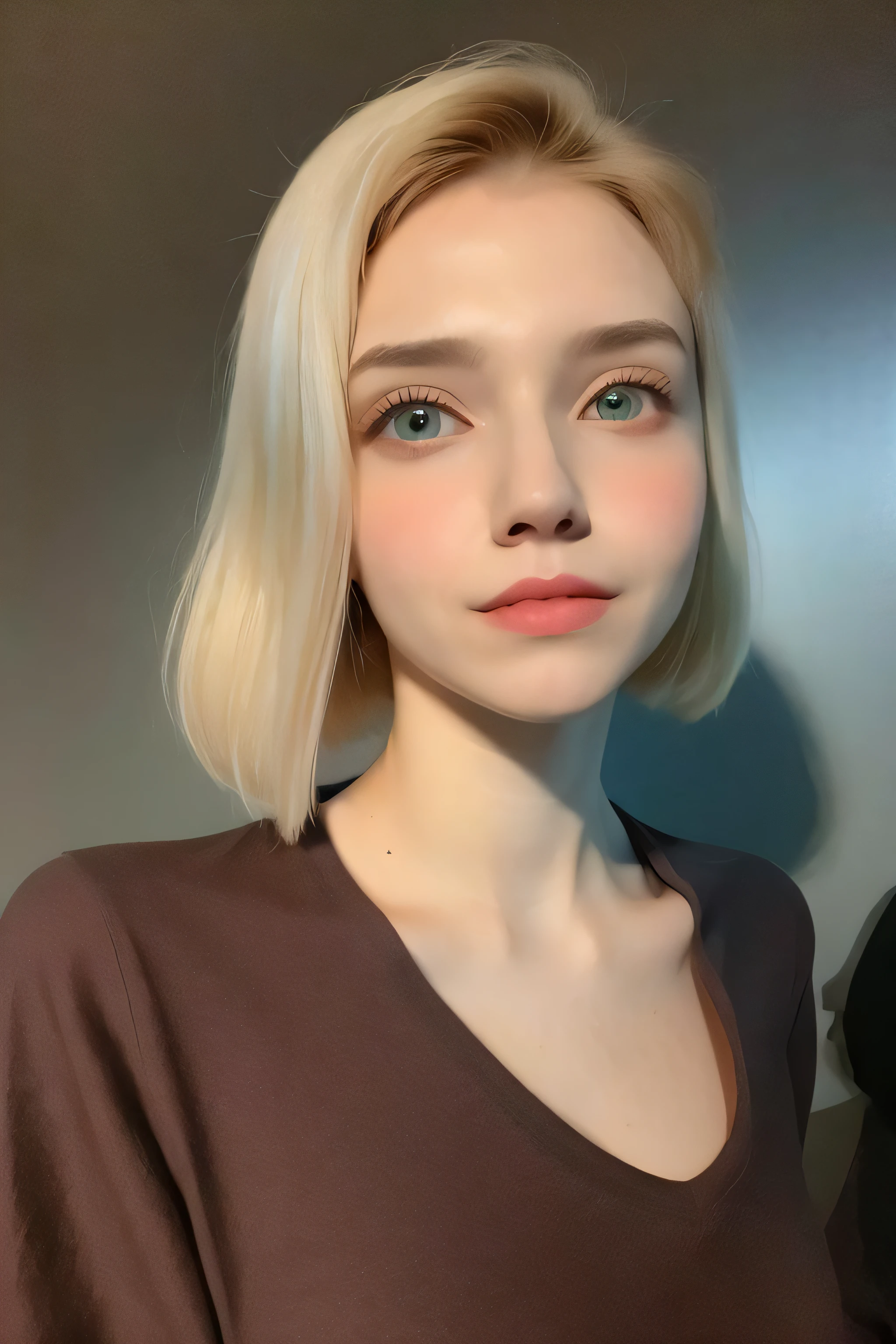 Hyperrealist portrait of female by david hockney and alphonse mucha,fantasy art, photo realistic, dynamic lighting, artstation, poster, volumetric lighting, very detailed faces, 4 k, award winning,, 1girl, evil smile, in the dark, deep shadow, low key,cowboy shot,(official clothing:1.4) ,long hair,white hair,chuuChloe,