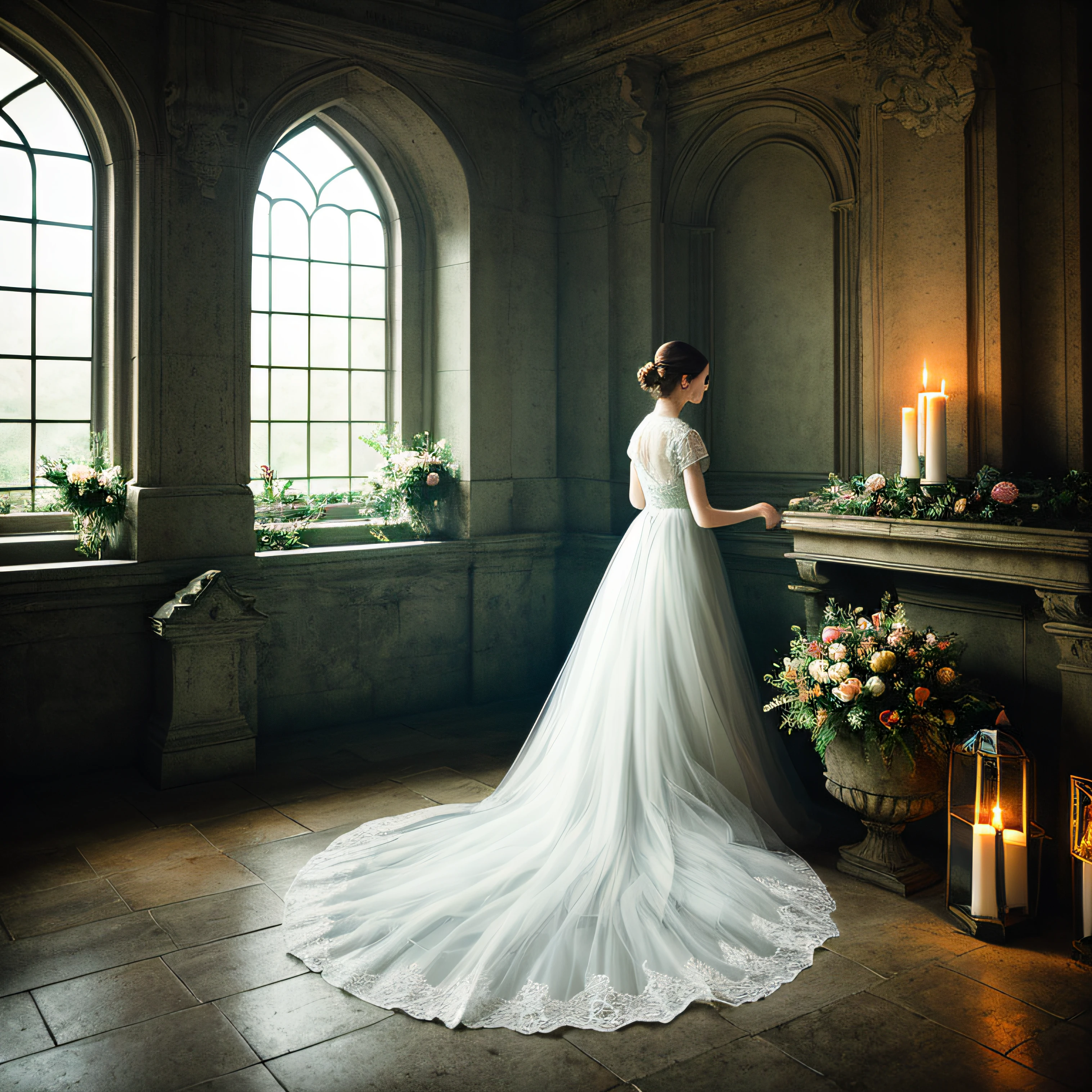 vivid illumination, enchanting elegance, atmospheric depth, masterful technique, naturalistic representations, harmonious composition, creative refinement, striking juxtapositions,
1girl,solo,
foundry,
indoor,
Trust,
graveyard, misty, sombre,