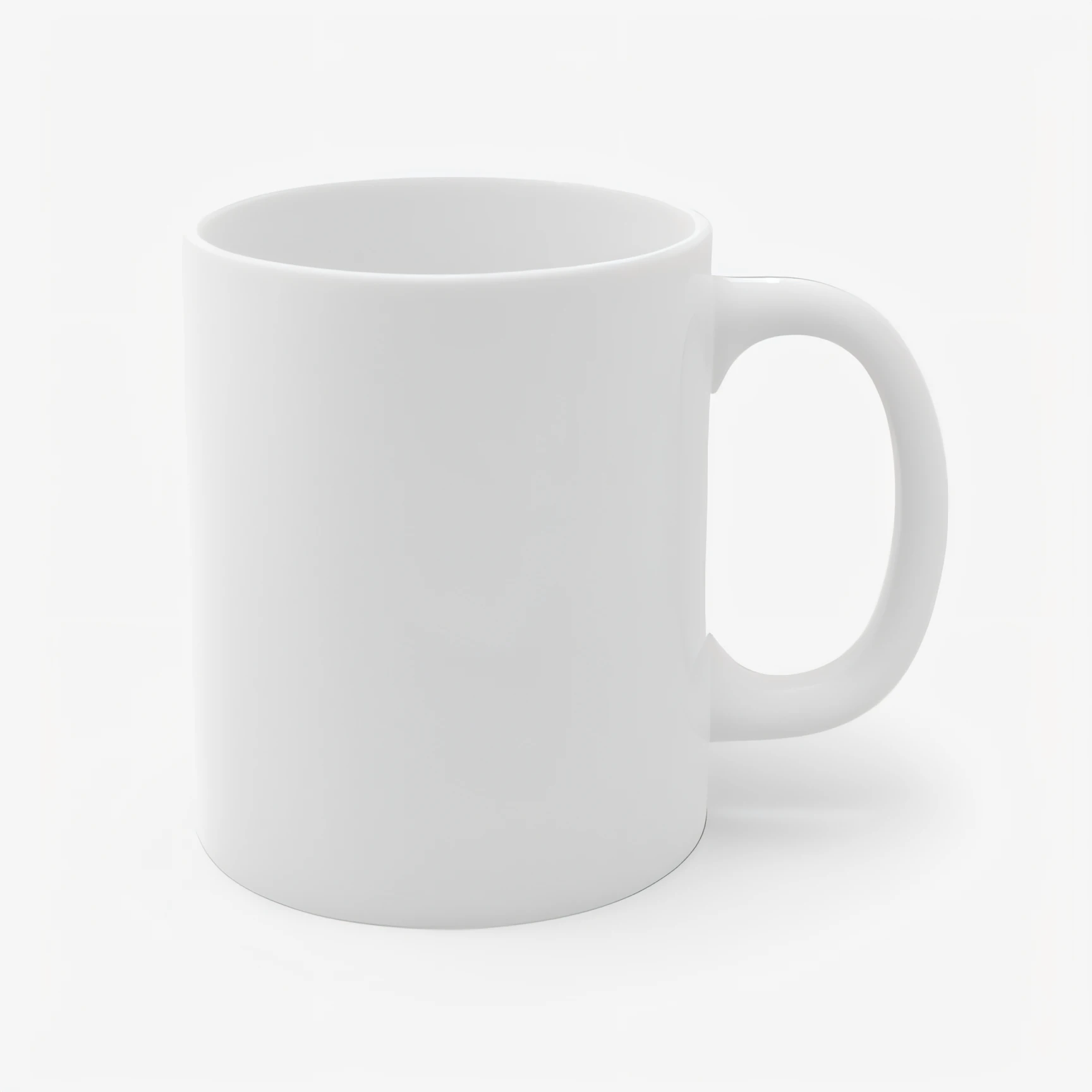 there is a white coffee mug with a handle on a white surface, white mug, with a white mug, high quality topical render, coffee cup, 3 / 4 view, 3/4 view, mid-view, official product photo, ultra realistic render, semi - realistic render, designed in blender, 3d product, smooth surface render, render, high res render