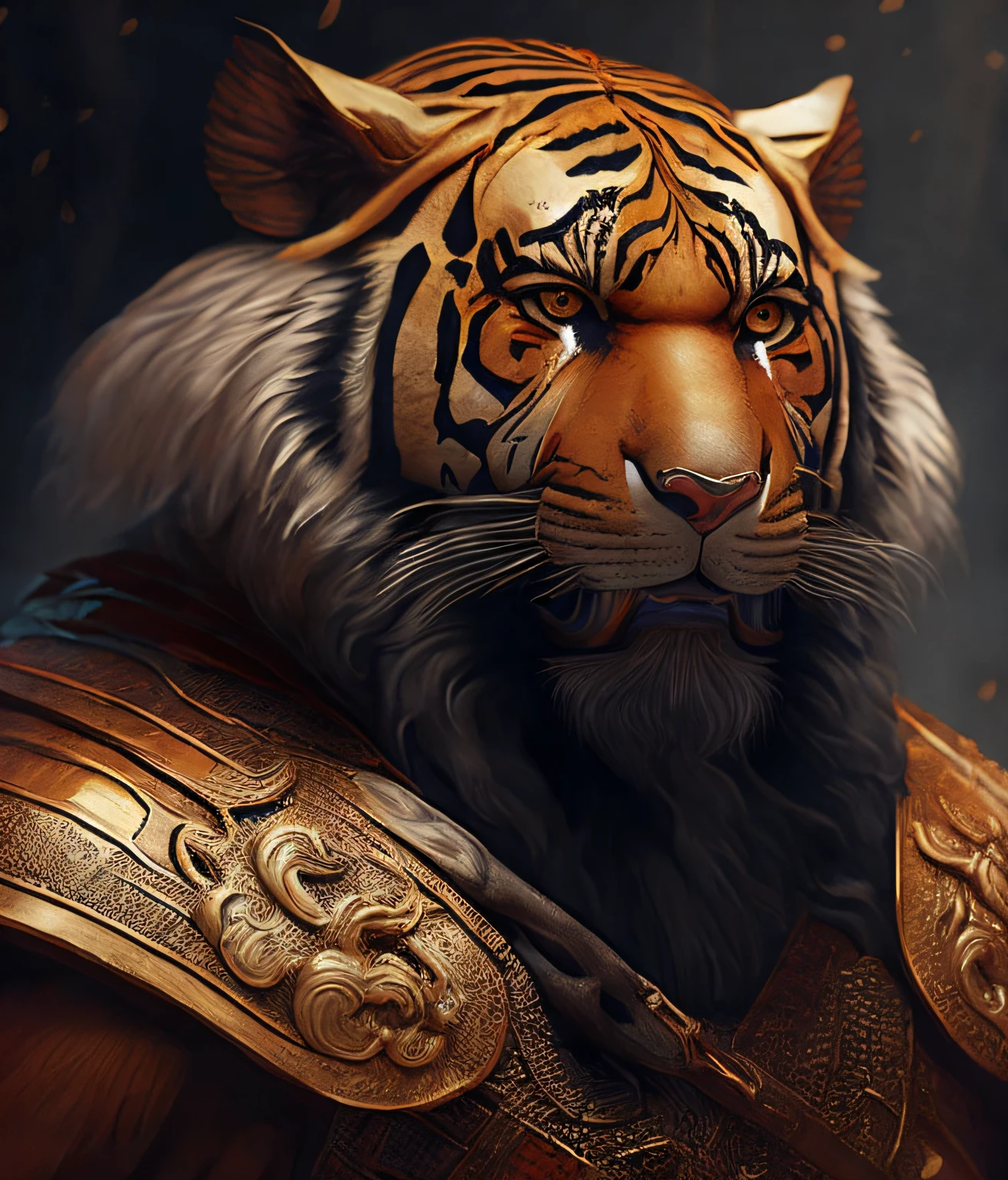 (Obra maestra), mejor calidad, (papel tapiz 8k uniforme CG extremadamente fino), (mejor calidad), (best illustration), (mejor sombra), foto de cuerpo completo, anthropomorphic tiger, Hercules, guerrero, China Armadura pesada, estilo de tinta china, Stunning Ancient Chinese Epic Theme, estilo de artes marciales, cuentos de hadas chinos, altamente detallado, dynamic, cinemactic, impresionante, realistic illumination, vivid, vibrante, 8k, octanaje, Fantasy engine, muy detallado , arte conceptual, realidad, motor de llanto,