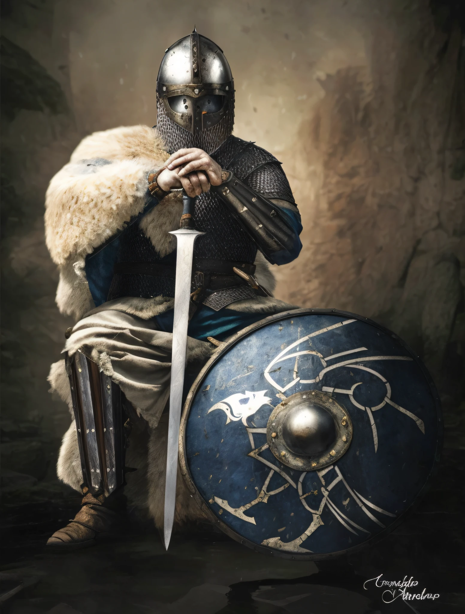 Arafed homem em armadura com uma espada e escudo, Guerreiro medieval, guerreiro blindado, Guerreiro viking antigo, foto de retrato, cavaleiro medieval, imagem de um guerreiro masculino adulto, cavaleiro medieval masculino robusto, segurando uma espada e um escudo, norse warrior, segurando escudo e espada, cavaleiro cruzado sagrado medieval, guerreiro viking, wearing norse armor, medieval, segurando uma espada & escudo
