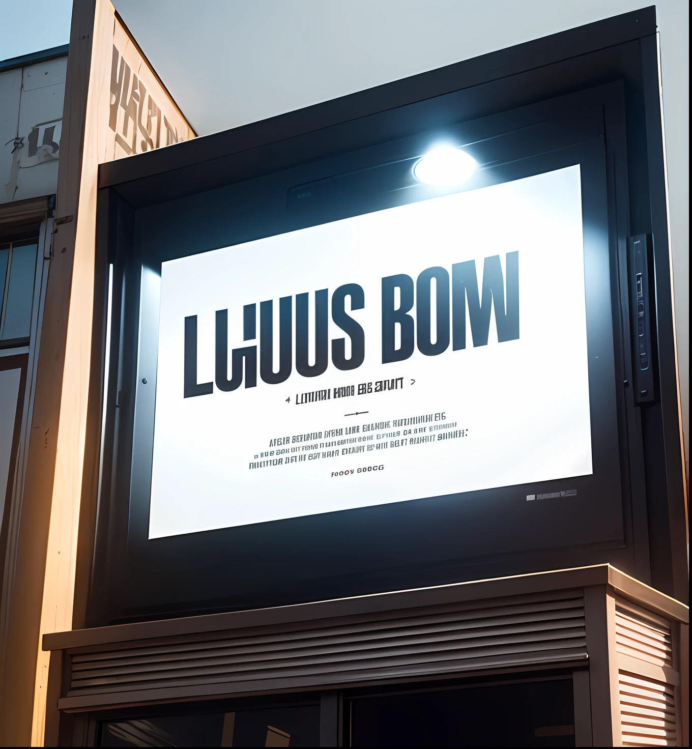 Advertising lightbox,Signboard name(Fried shops)Luminous light box,Light cloth,Lightbox size 3400*400,The font is half,Black text on white background,4 words with fried shop,Design a logo