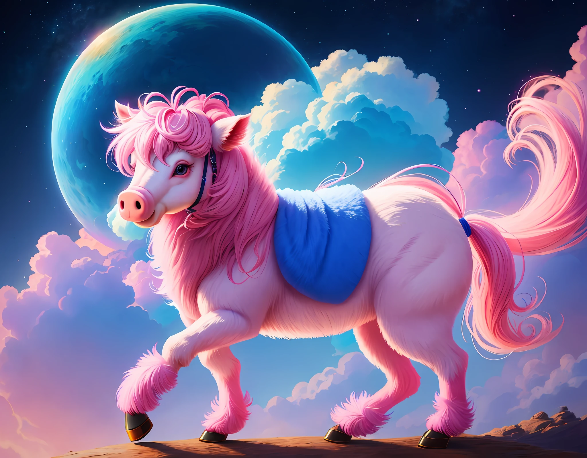 clouds, puffy clouds, blue clouds, pink clouds, purple clouds