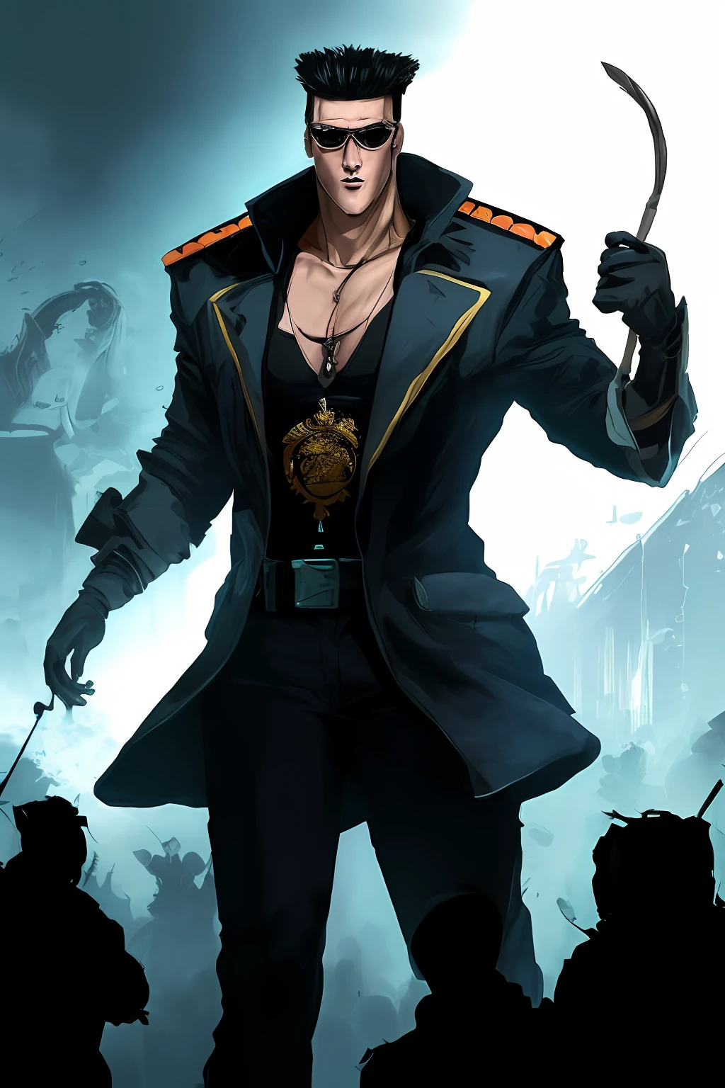 (obra-prima, melhor qualidade, ultra-detalhado CG unidade 8k papel de parede), --elegence --(((((Cyka Blyat))))) --toguro --Rudeus --1Cyberpunk girl with Soviet uniform --Hard bass -- russa rudeus --((in action)), grafico detalhista, trabalho grafico perfeito, anime, cenario --jungle --fantasy --dark_jungle --asthec