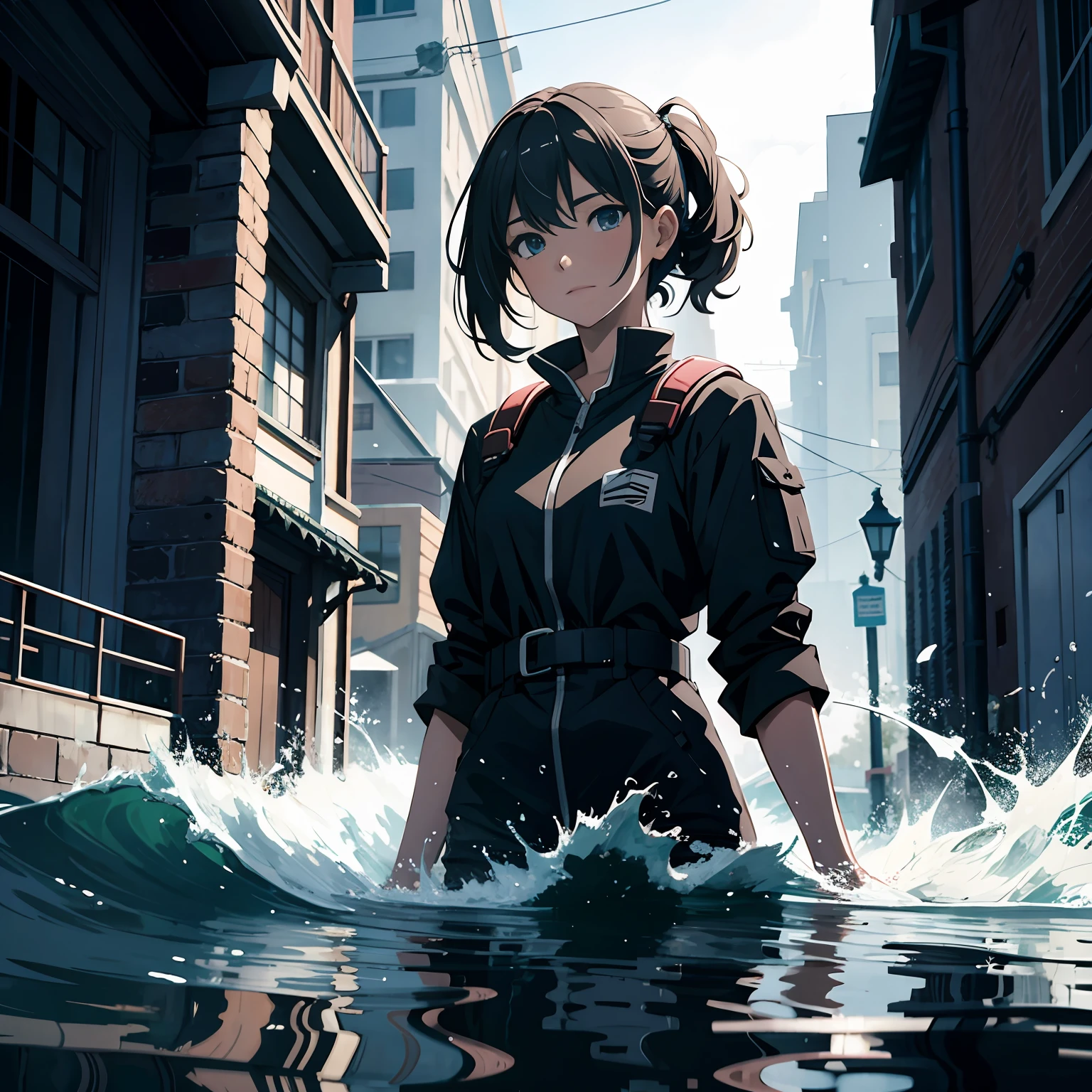 (masterpiece, best quality, intriguing beautiful anime art:1.4) of 1girl drowning in the flood, digital art, trending on artstation, 4k, high detail, high-resolution photograph, professional photography, ultra-detail, hdr, 4k uhd, 8k, unreal engine 5, cinematic, neon highlights, volumetric lighting, realistic shadows, reflections, unreal engine 5, cinematic wallpaper, 8k, photorealistic