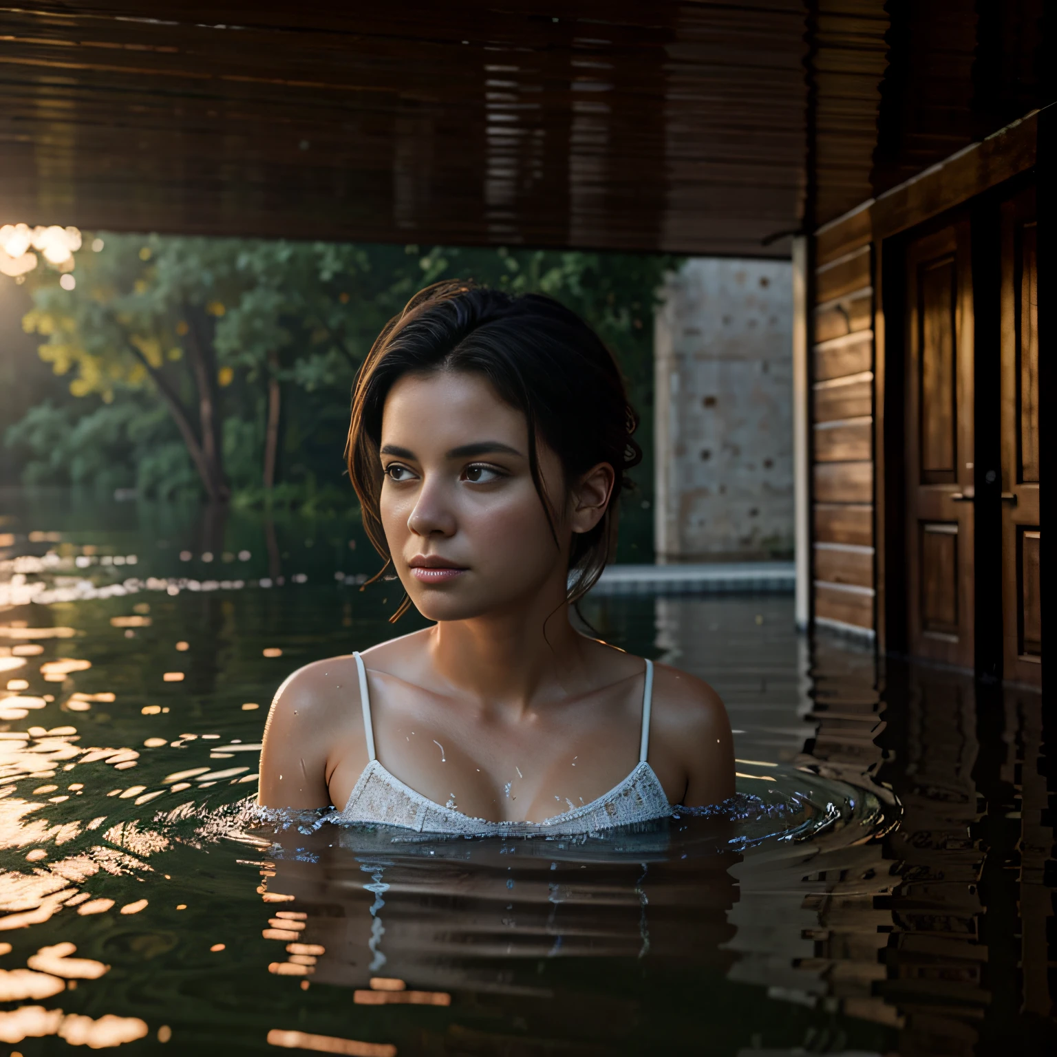 (masterpiece, best quality, beautiful RAW photography:1.4) of 1girl drowning in the flood, digital art, trending on artstation, 4k, high detail, high-resolution photograph, professional photography, ultra-detail, hdr, 4k uhd, 8k, unreal engine 5, cinematic, neon highlights, volumetric lighting, realistic shadows, reflections, unreal engine 5, cinematic wallpaper, 8k, photorealistic