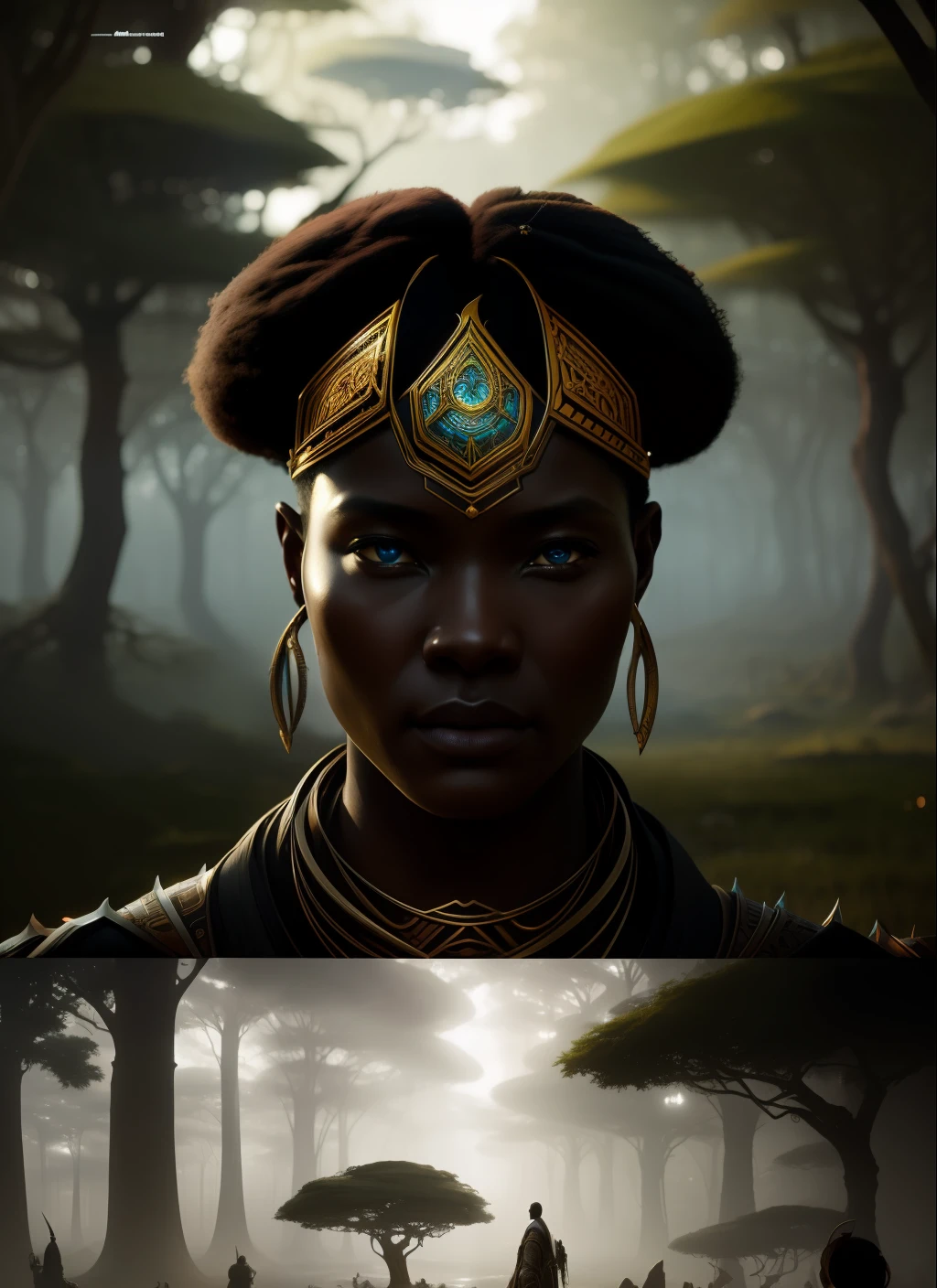 a hyper realistic character concept art of a beautiful african tribe woman, 4K symmetrical portrait,character concept art, oilpainting, Rendered in Octane,trending in artstation, cgsociety, 8k post-processing highly detailed,Junji Murakami, Mucha Klimt, Sharandula, Hiroshi Yoshida, Tom Bagshaw, Ross Tran, Artgerm,Craig Mullins,dramatic,Junji Murakami, moody lighting rendered by octane engine,characters 8K symmetrical arstation, cape,cinematic lighting, intricate details, 8k detail post processing, hyperealistic, octane rend, Zdzisław Beksiński style