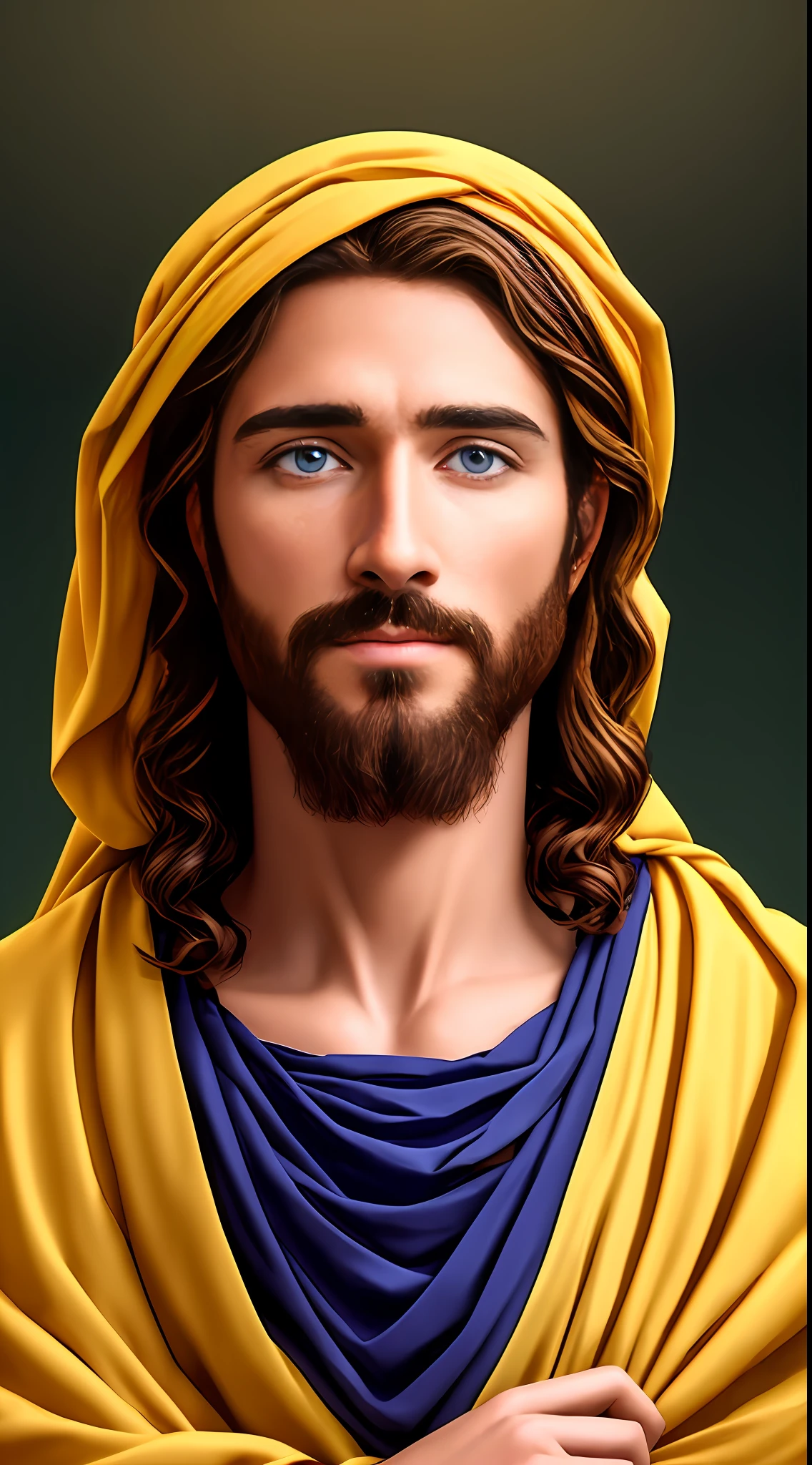 8k Photographic 1 single handsome jesus, blessings, jesus heaven view, real blue eyes, blessing people jesus