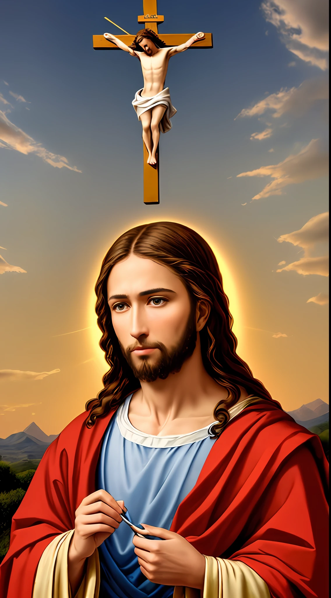 8k Photographic (1 handsome jesus ) blessings, jesus heaven view, real blue eyes, blessing people jesus