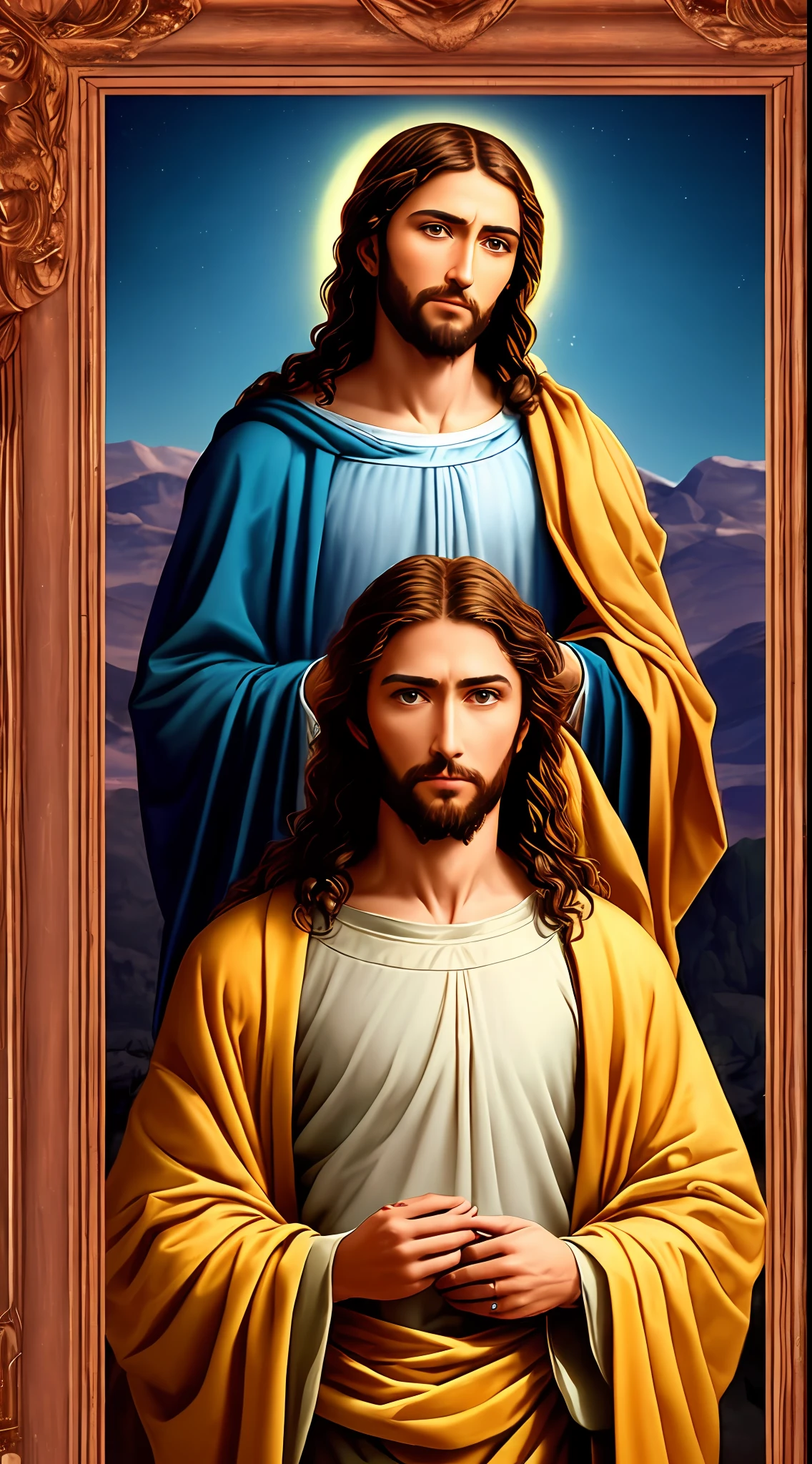 8k Photographic (1 handsome jesus ) blessings, jesus heaven view, real blue eyes, blessing people jesus