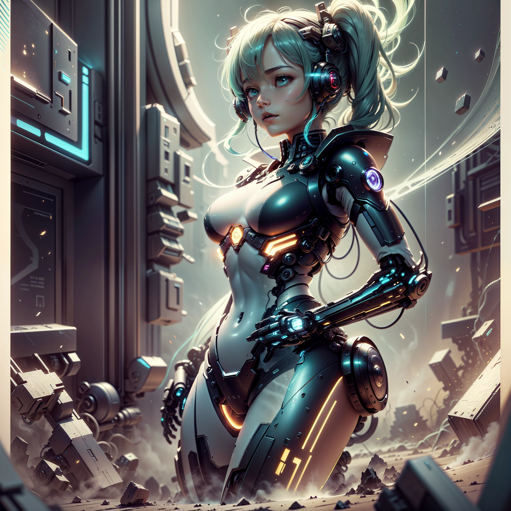 ((top-quality)), ((​masterpiece)), (high-detail:1.3), 3D,shitu-mecha, Beautiful cyberpunk woman with mech in the ruins of an abandoned war city, Ancient Technology,nffsw(HighDynamicRange),Ray traching,NVIDIA RTX,Hyper-Resolution,Unreal 5,Sub-surface scattering,PBR Texturing,Postprocess,Anisotropy Filtering,depth of fields,Maximum clarity and sharpness,multi-layer texture,Albedo and specular maps,Surface Shading,accurate simulation of light and material interactions,perfectly proportions,octane renderings,two tone lighting,Low ISO,White Balance,thirds rule,Wide aperture,8K Raw,Efficient Subpixel,sub-pixel convolution,Luminescent particles,light scattering,Tindall Effect ，Vaginal foreign body insertion、Hatsune Miku,