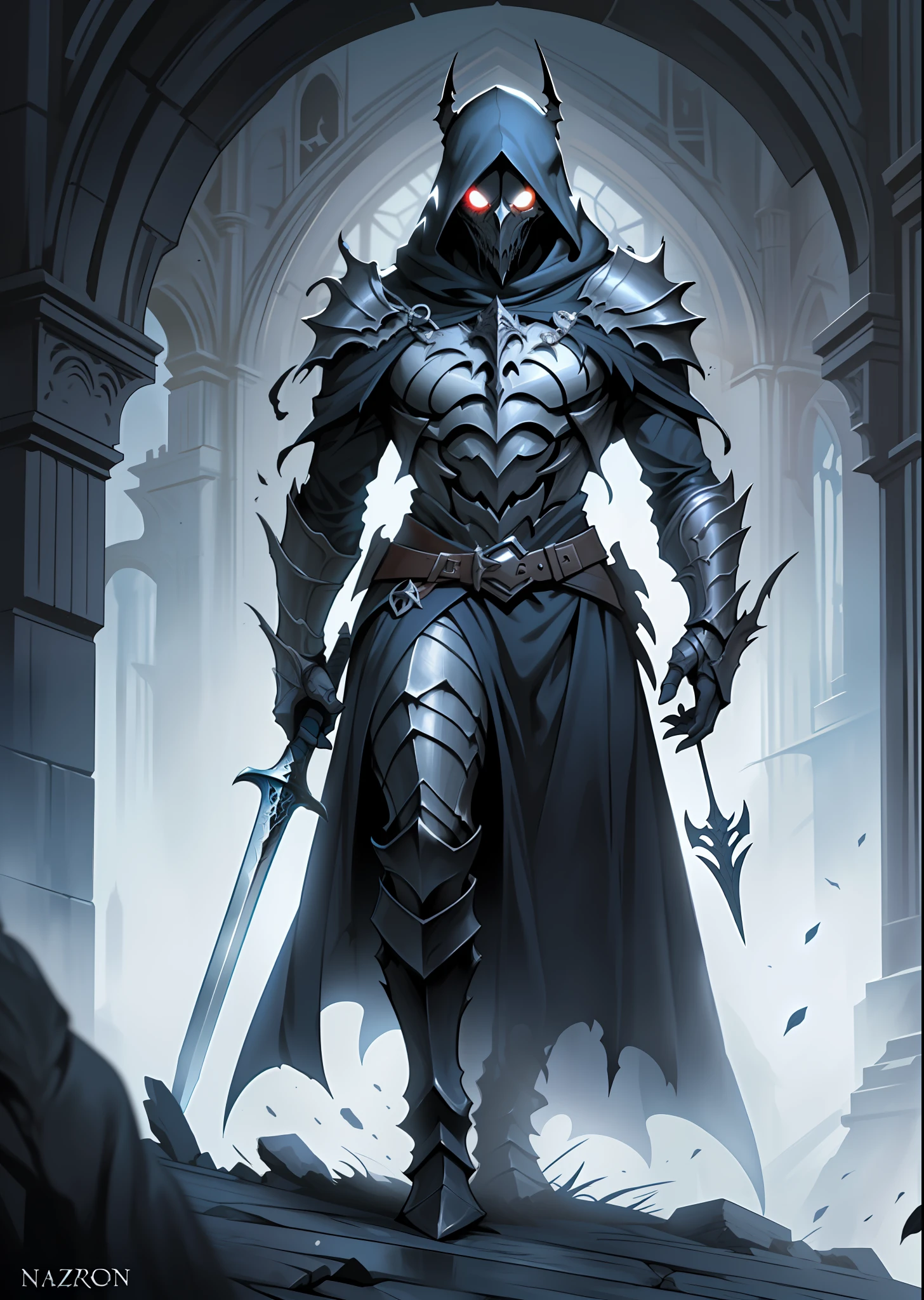 a close up of a man holding a sword on a ledge, artorias, nazgul, dark sword in ares's hand, nazgul from lord of the rings, reaper of night!!!!, the dark lord sauron, dark soul concept art, dark fantasy style art, dark souls art, lich vecna (d&d)